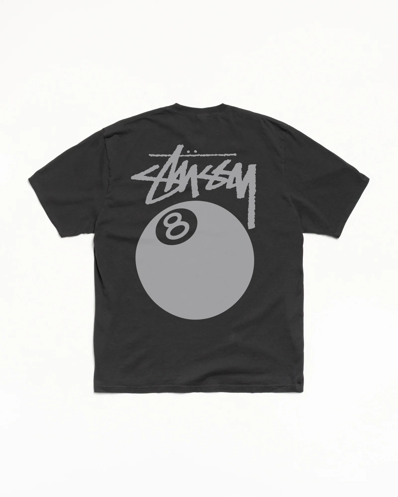 Stussy 8 BALL TEE PIGMENT DYED  Faded Black (26年 灰色波)