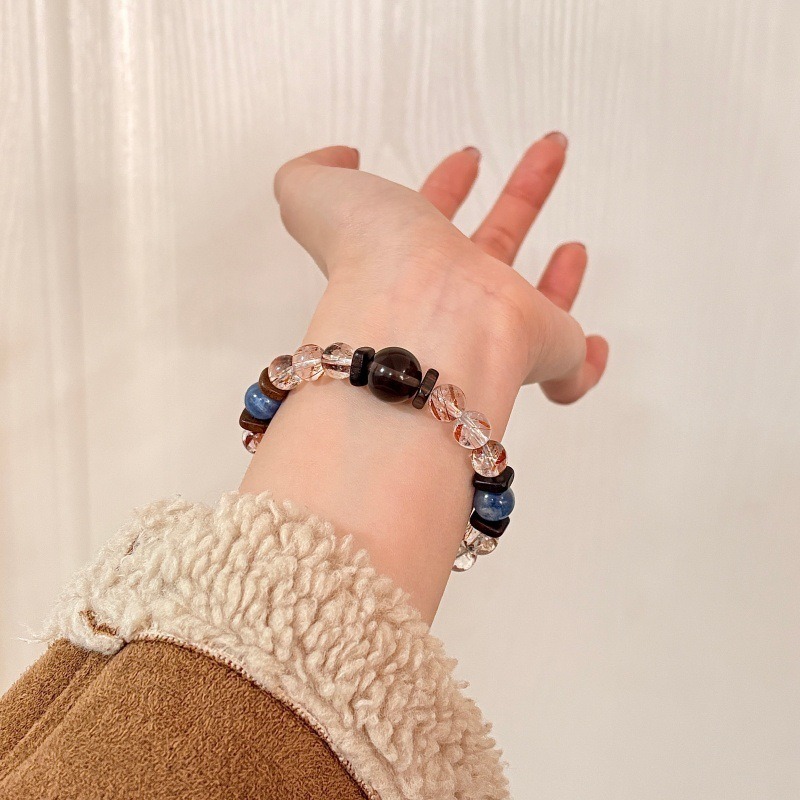 【浮藍】黑金超七x藍晶石x沉香能量水晶手鍊