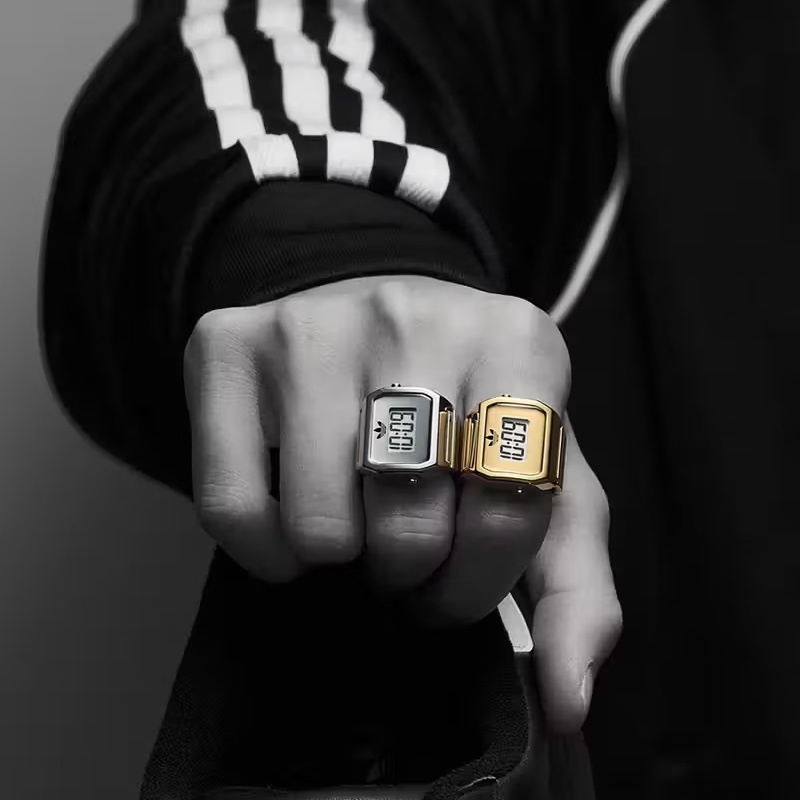ADIDAS ORIGINALS 戒指手錶 石英機芯 不銹鋼 防水 兩色 金/銀