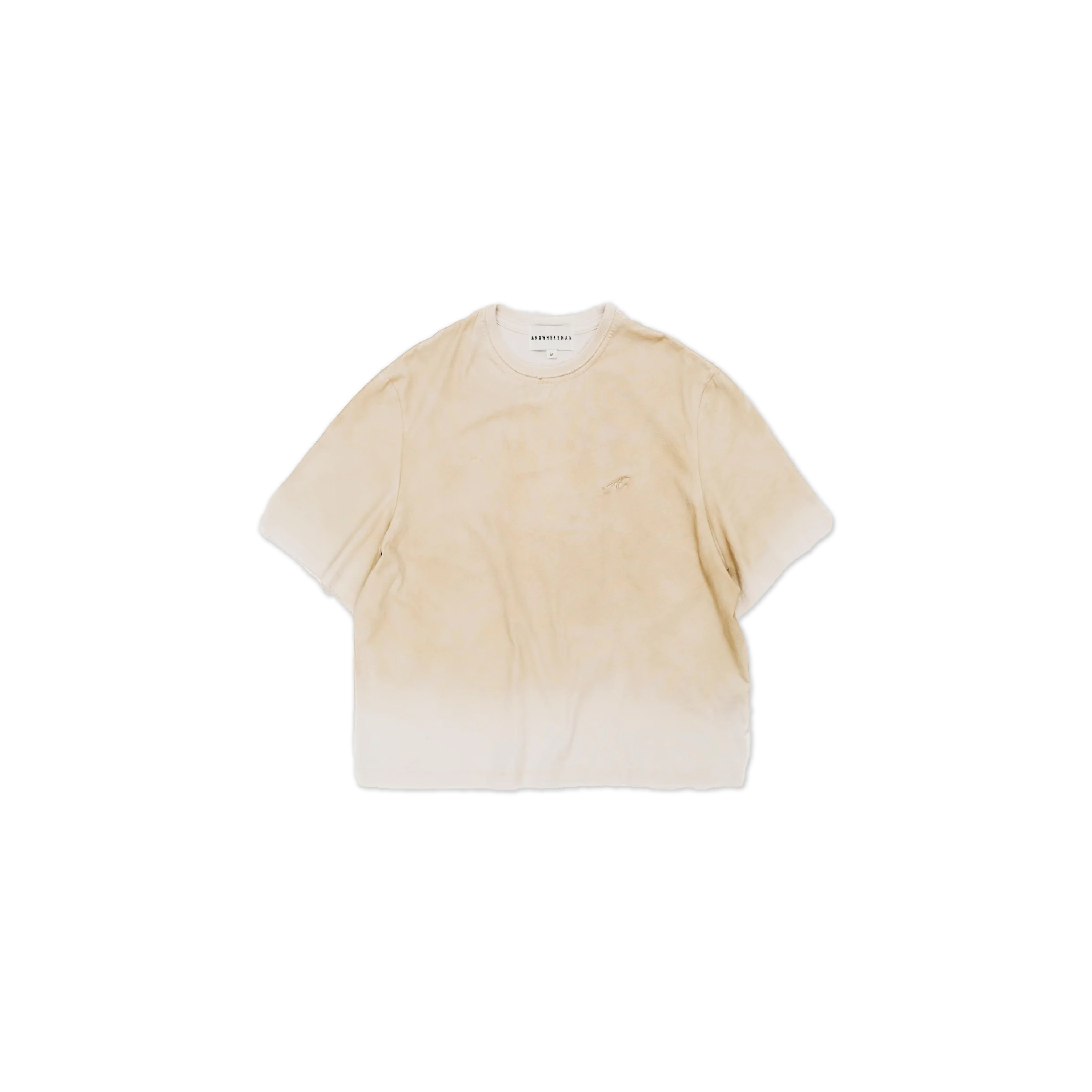 ANOWHEREMAN "A" WASHED CROPPED SS TEE 漸層 水洗 磨破 短T