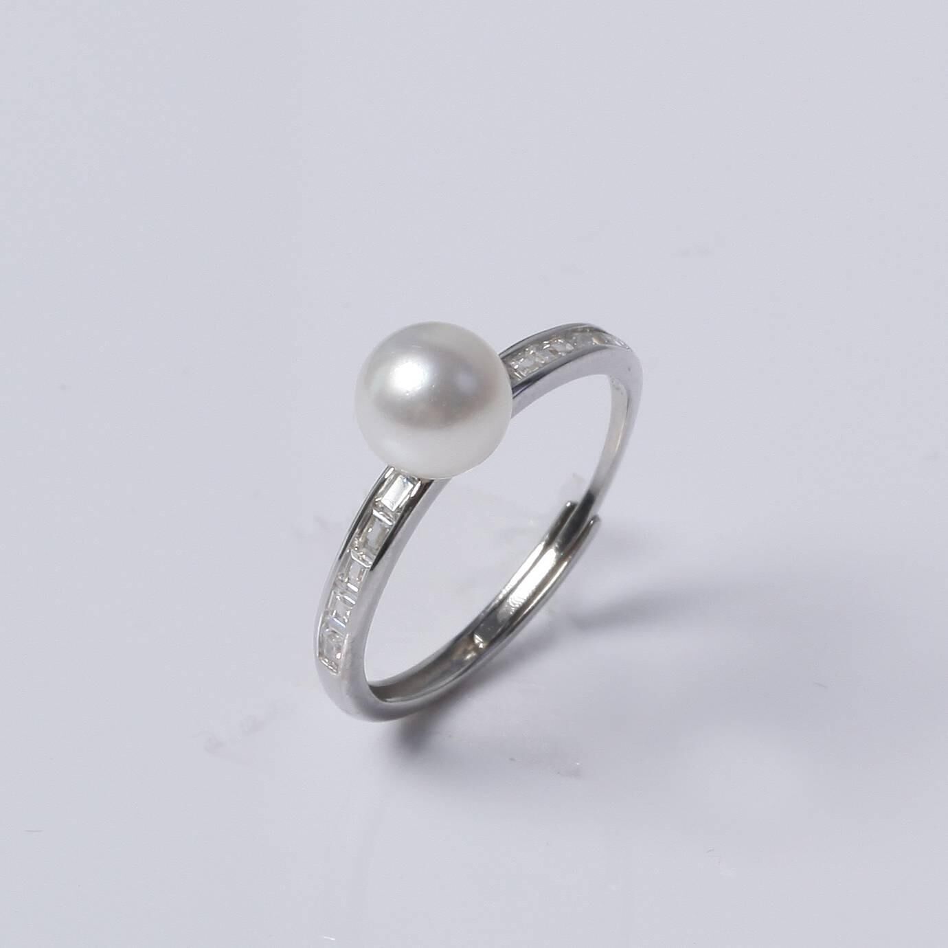 (EC68) 6-7MM天然淡水AKOYA珍珠簡單款戒指(S925) - #珍珠 #2004PE