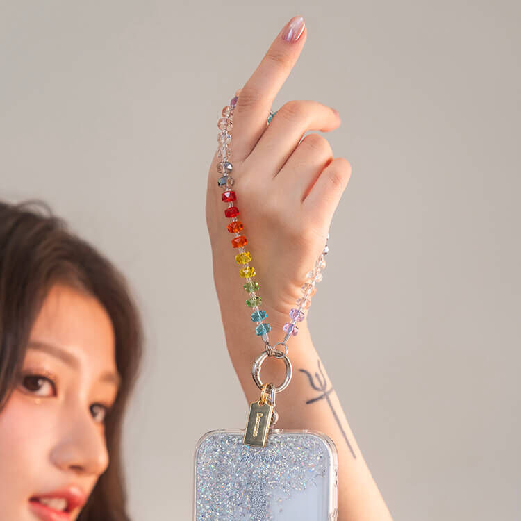 彩色冰塊 串珠手腕繩 短掛繩  串珠掛繩 手機掛繩
