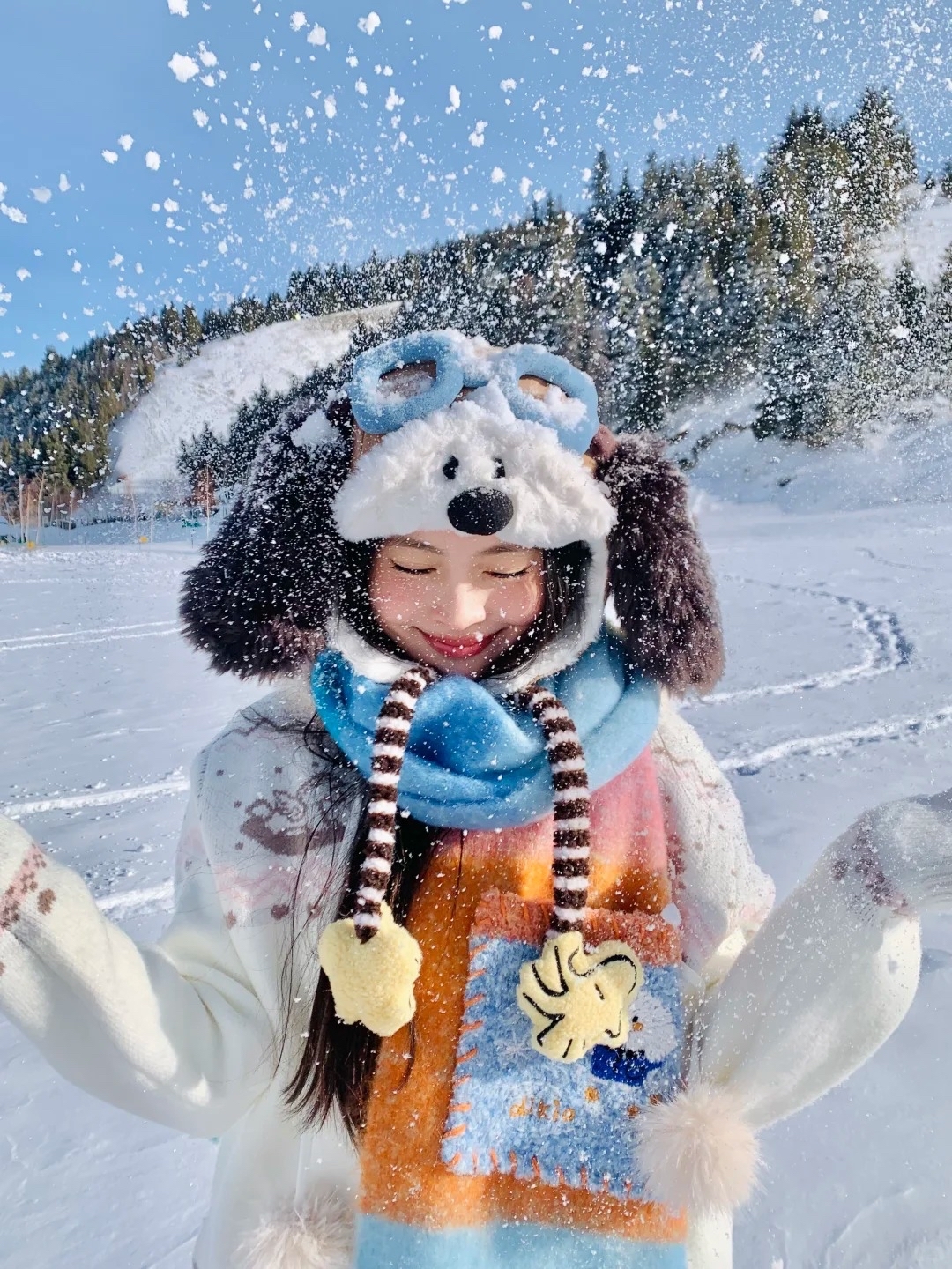 代購-SNOOPY 史努比 立體卡通飛行帽 加絨 護耳 柔軟 絨線帽 毛帽
