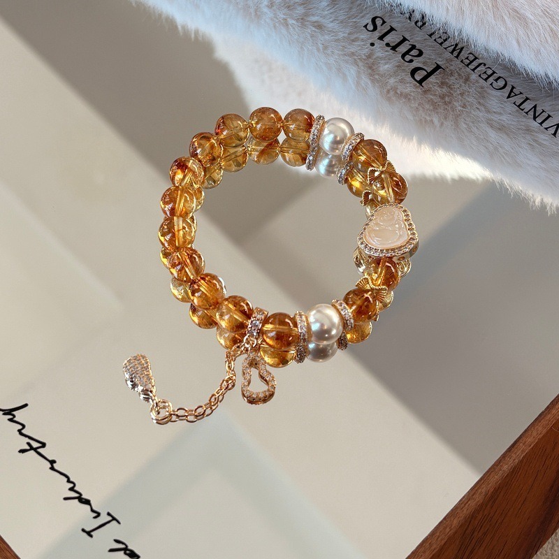 【金日】超級招財黃塔晶/阿賽特黃水晶x彌勒佛爆富水晶手鍊