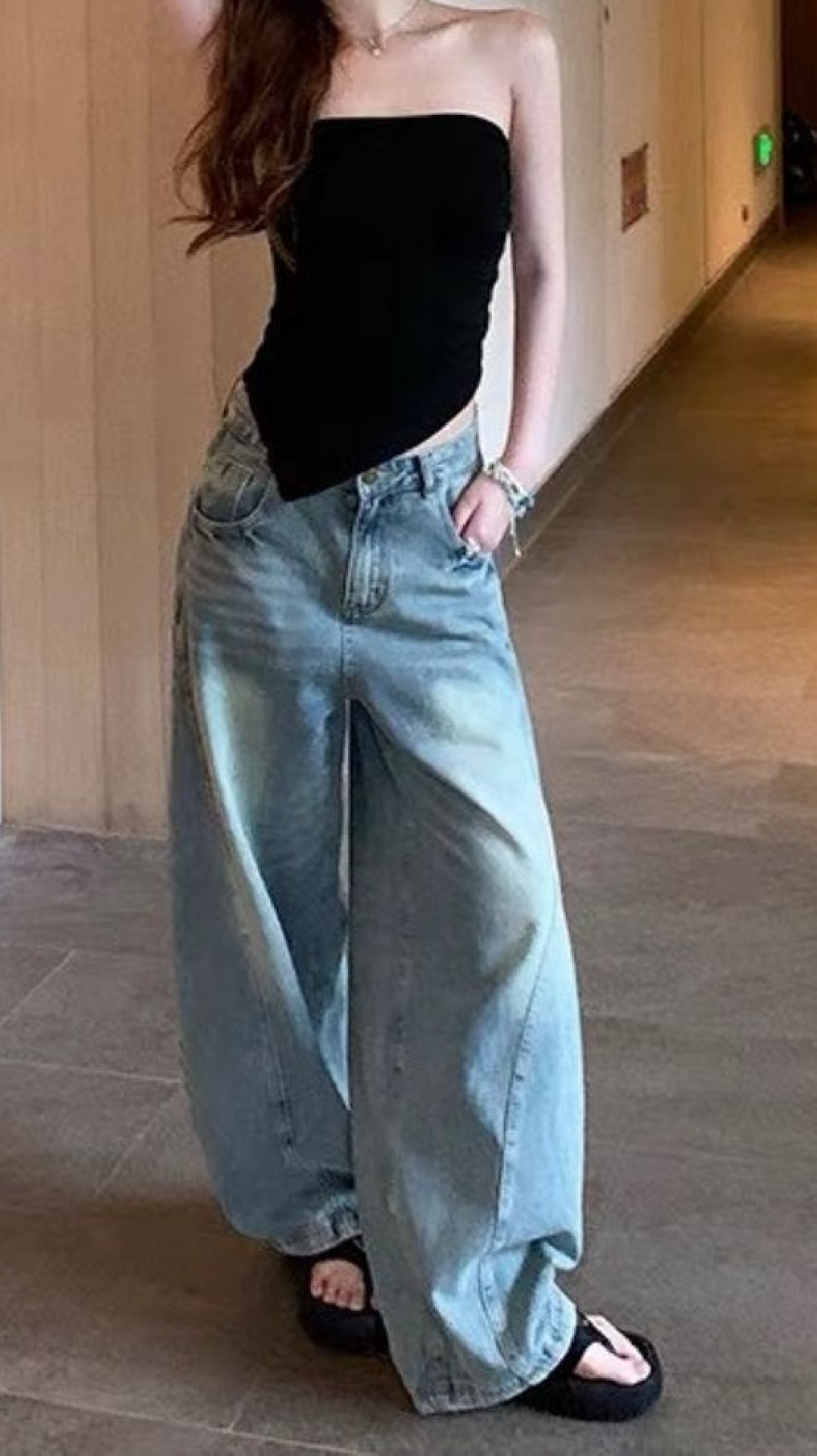 G6086-不規則平口短版上衣