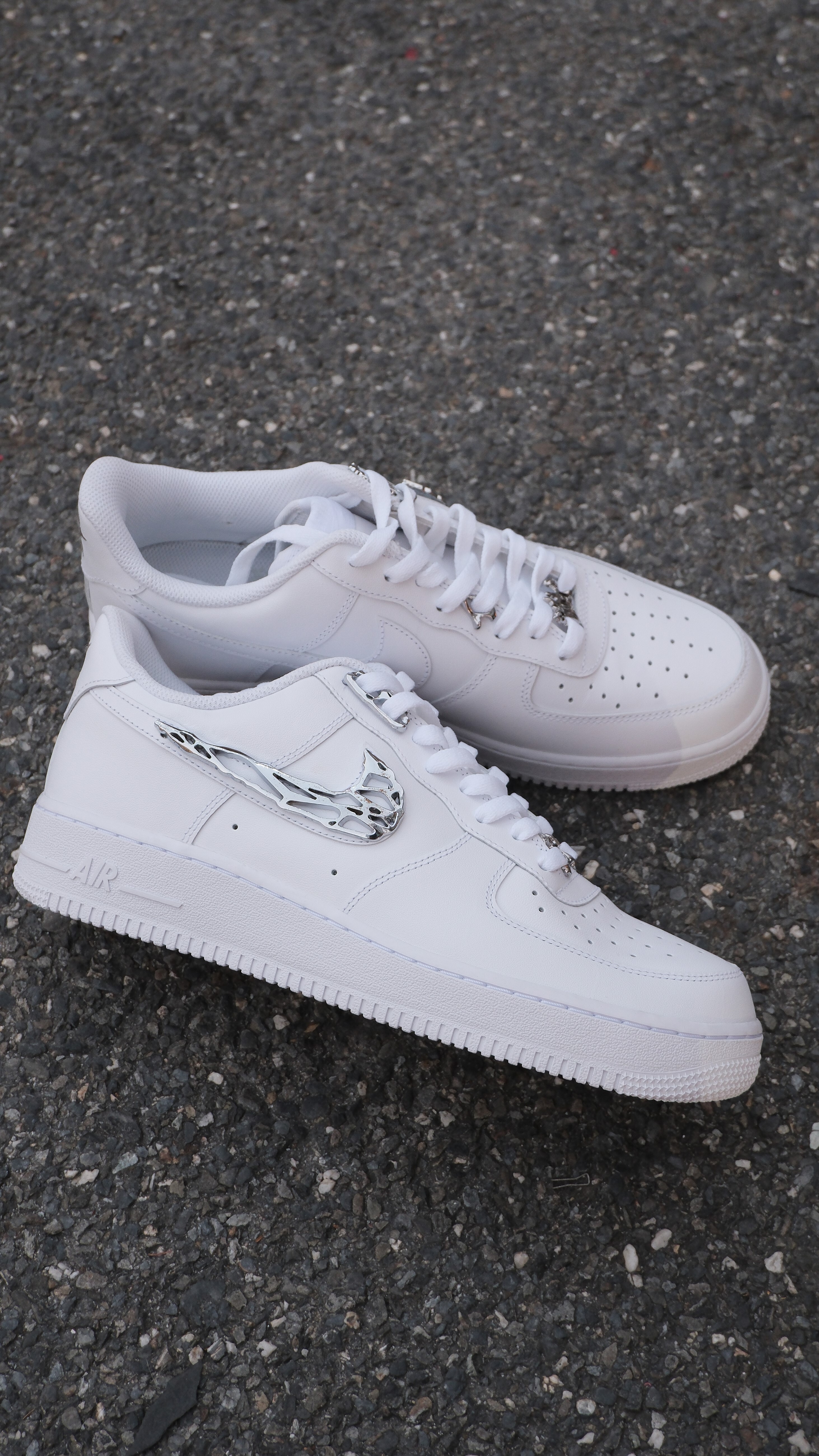 Nike Air Force 1 "Molten Metal" 液態銀 板鞋 男女同款 休閒鞋 CW2288-111客製
