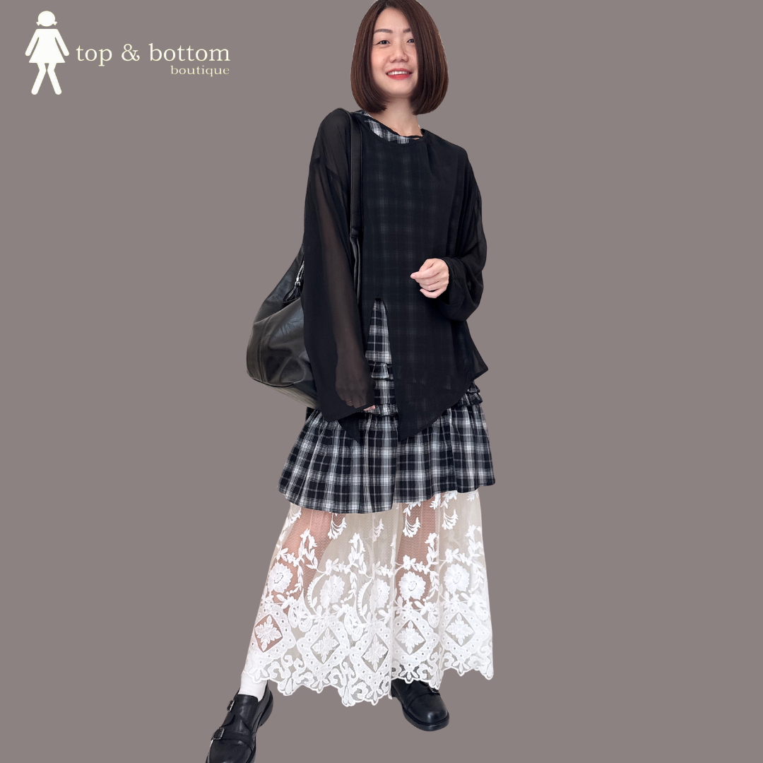 SLEEVELESS FRILLS CHECKED SHORT DRESS