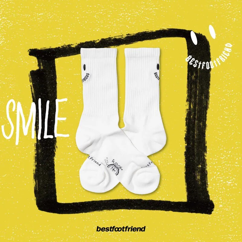 Best Foot Friend New Smile BFF 笑臉 長襪 襪子 兩色