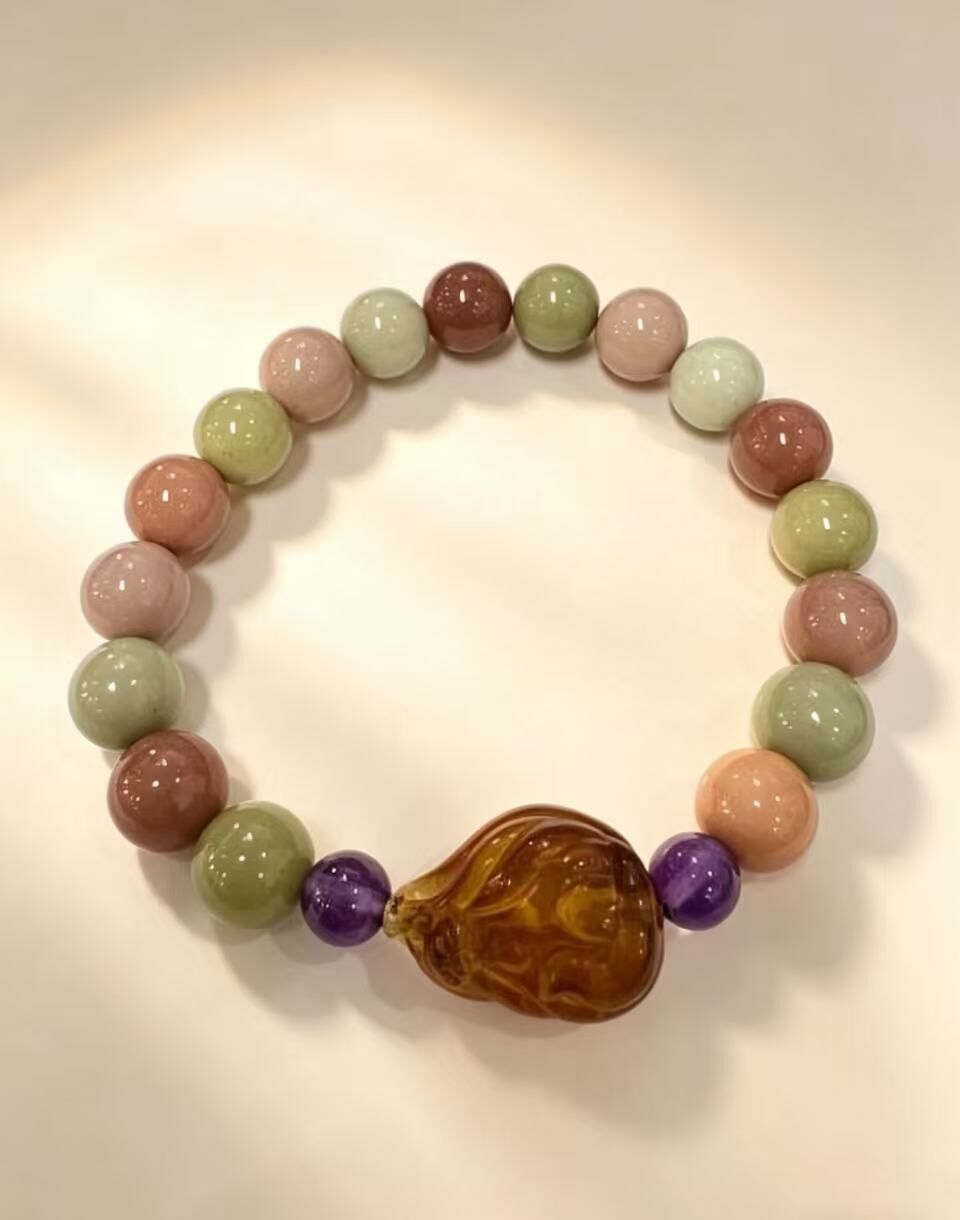 LZ2651 MACARON GOLD BLUE AMBER FOX FAIRY FORMATION