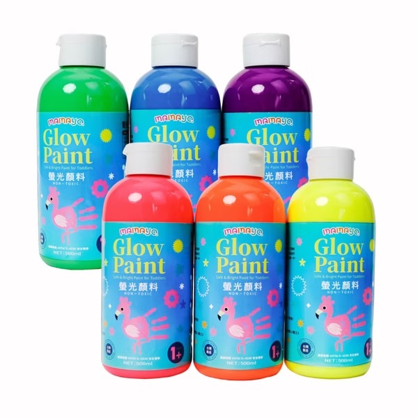 【𝐦𝐚𝐦𝐚𝐲𝐨】兒童無毒螢光顏料500ml (6瓶組)