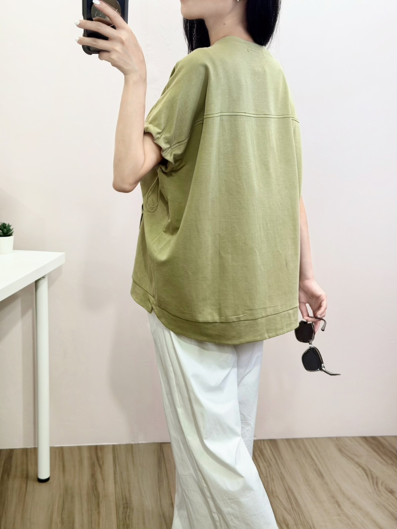 不對稱設計感系列★寬鬆顯瘦舒適棉T