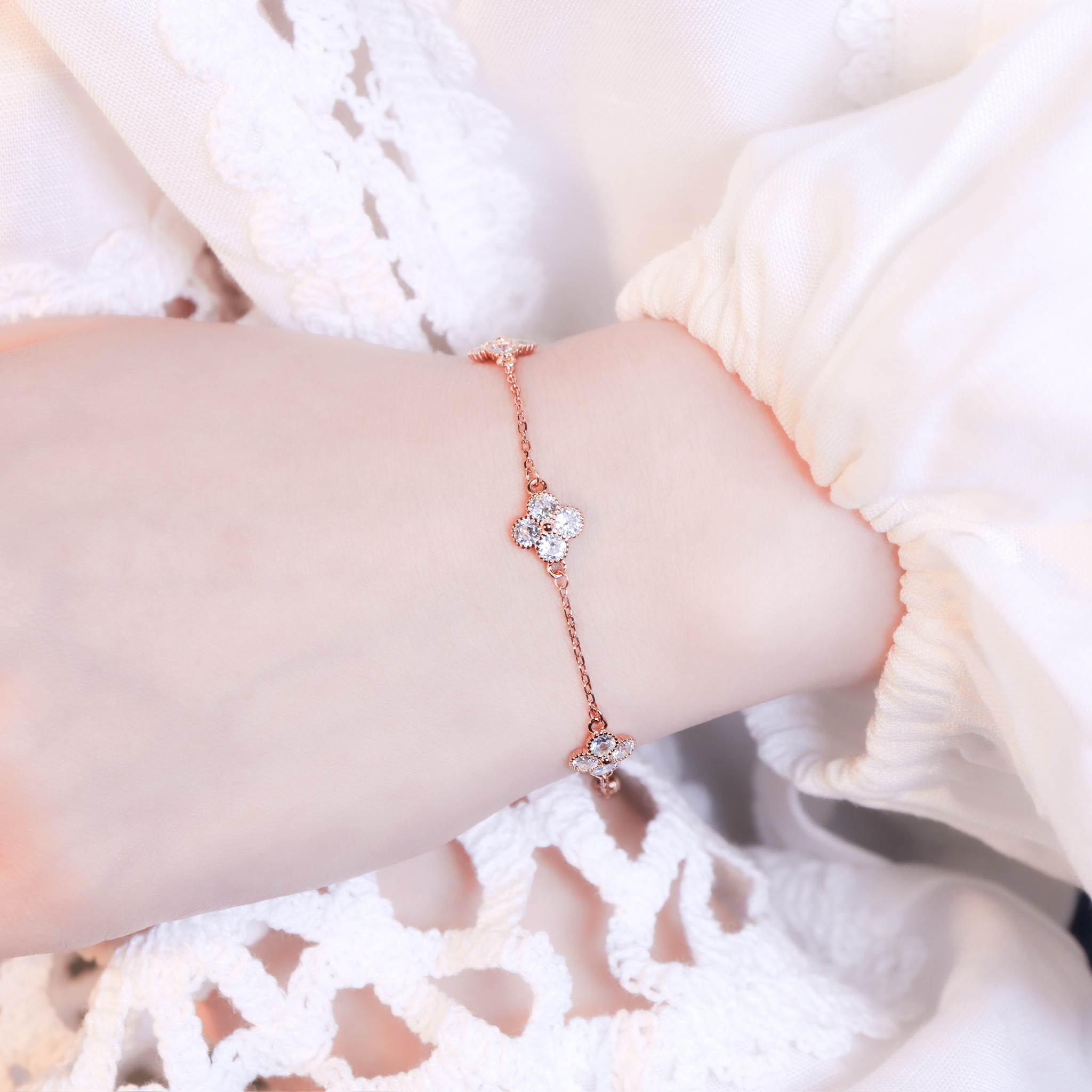 | 925純銀・白金・ 玫瑰金 | 小幸福手鏈(銀/玫瑰金) | BR1534 |