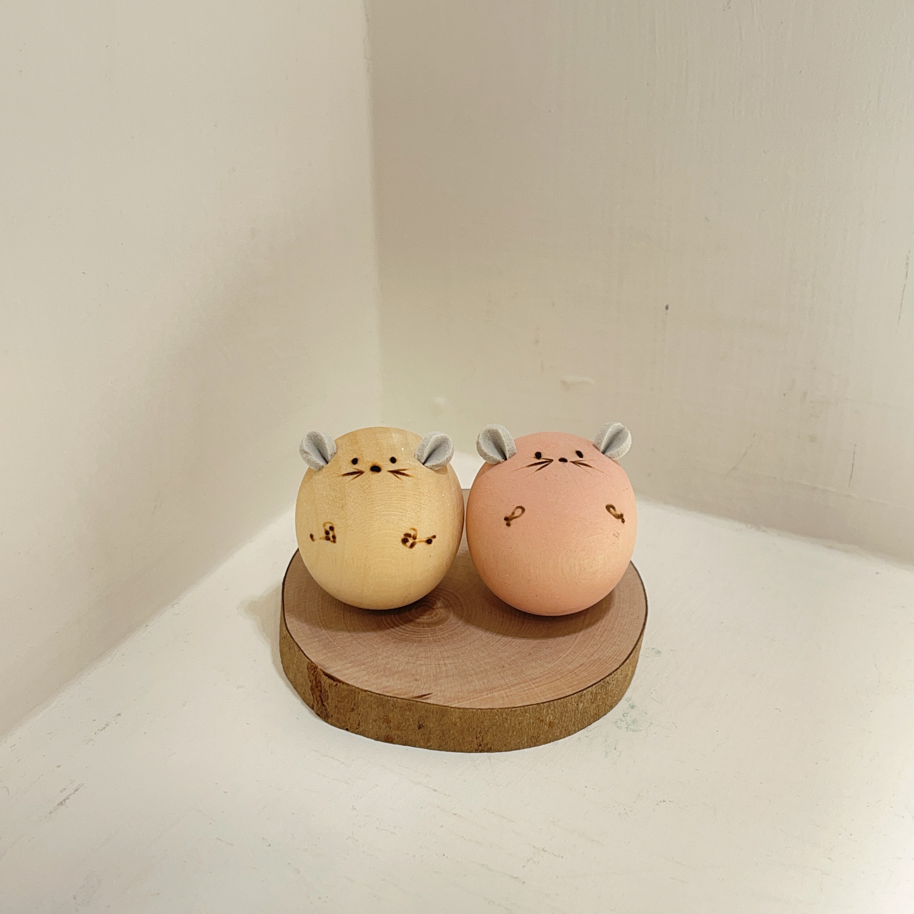 雙喜鼠不倒翁擺飾