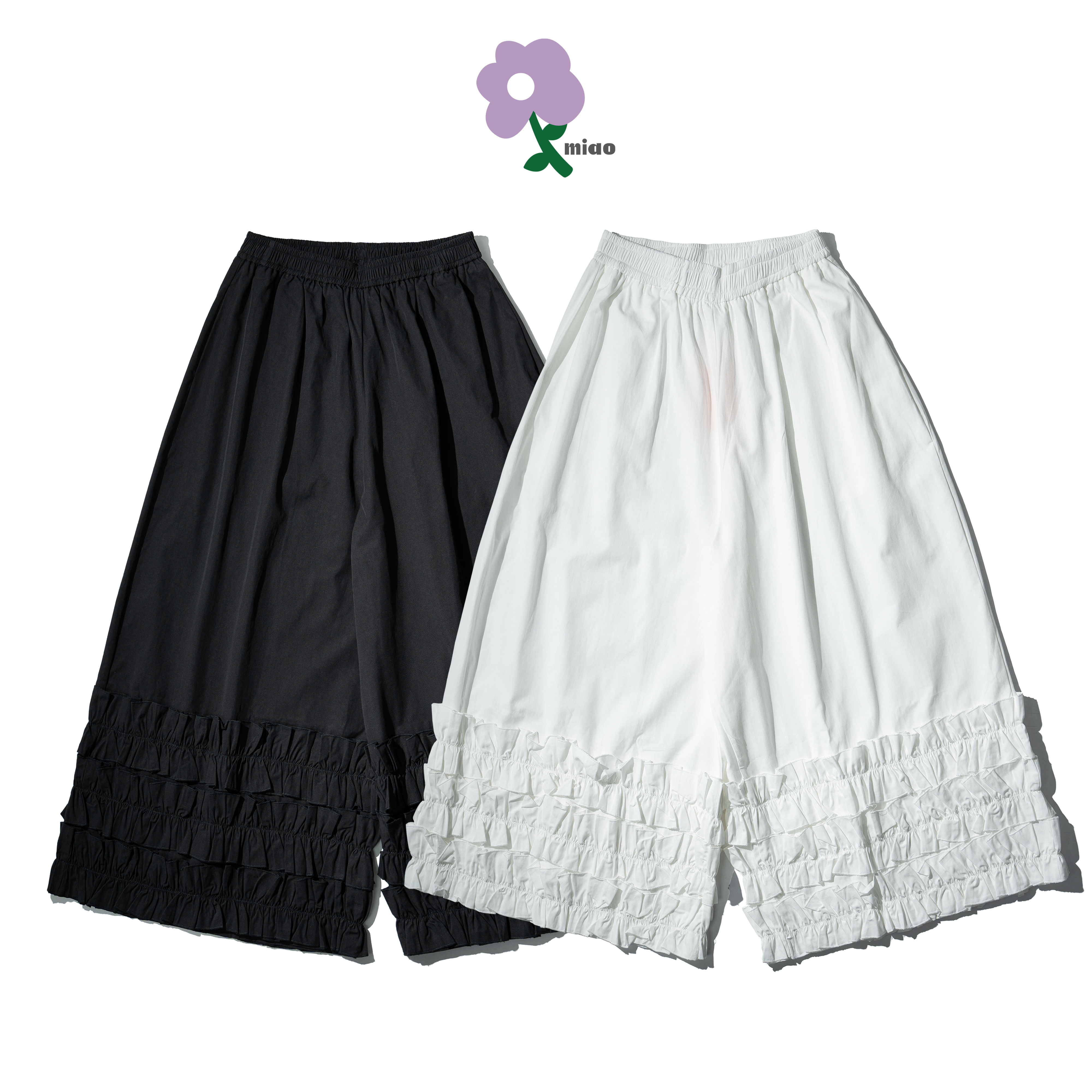 AGILITY MIAO Wide Ruffle Pants 寬版 花邊裙褲 [M-SK65]