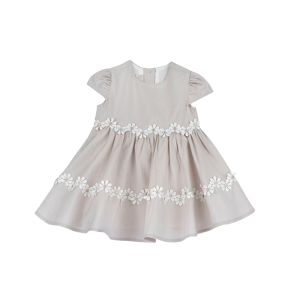 摩洛哥花園-花朵裝飾短袖洋裝