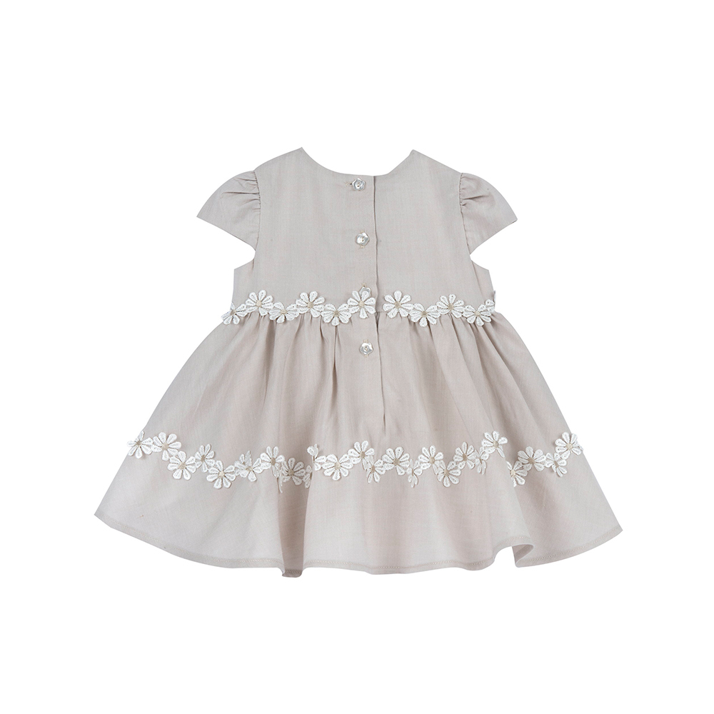 摩洛哥花園-花朵裝飾短袖洋裝