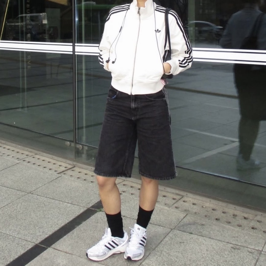 ADIDAS ORIGINALS FIREBIRD ADICOLOR 炭黑 牛仔短褲 七分褲 休閒 運動 三線 KD1498