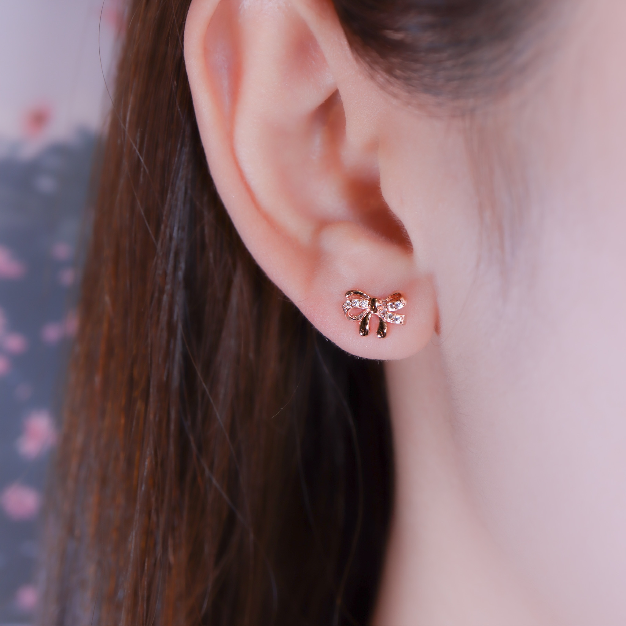 | 925純銀・白金・玫瑰金 | 極致可愛許願結耳環 (銀/玫瑰金) | EA1139 |