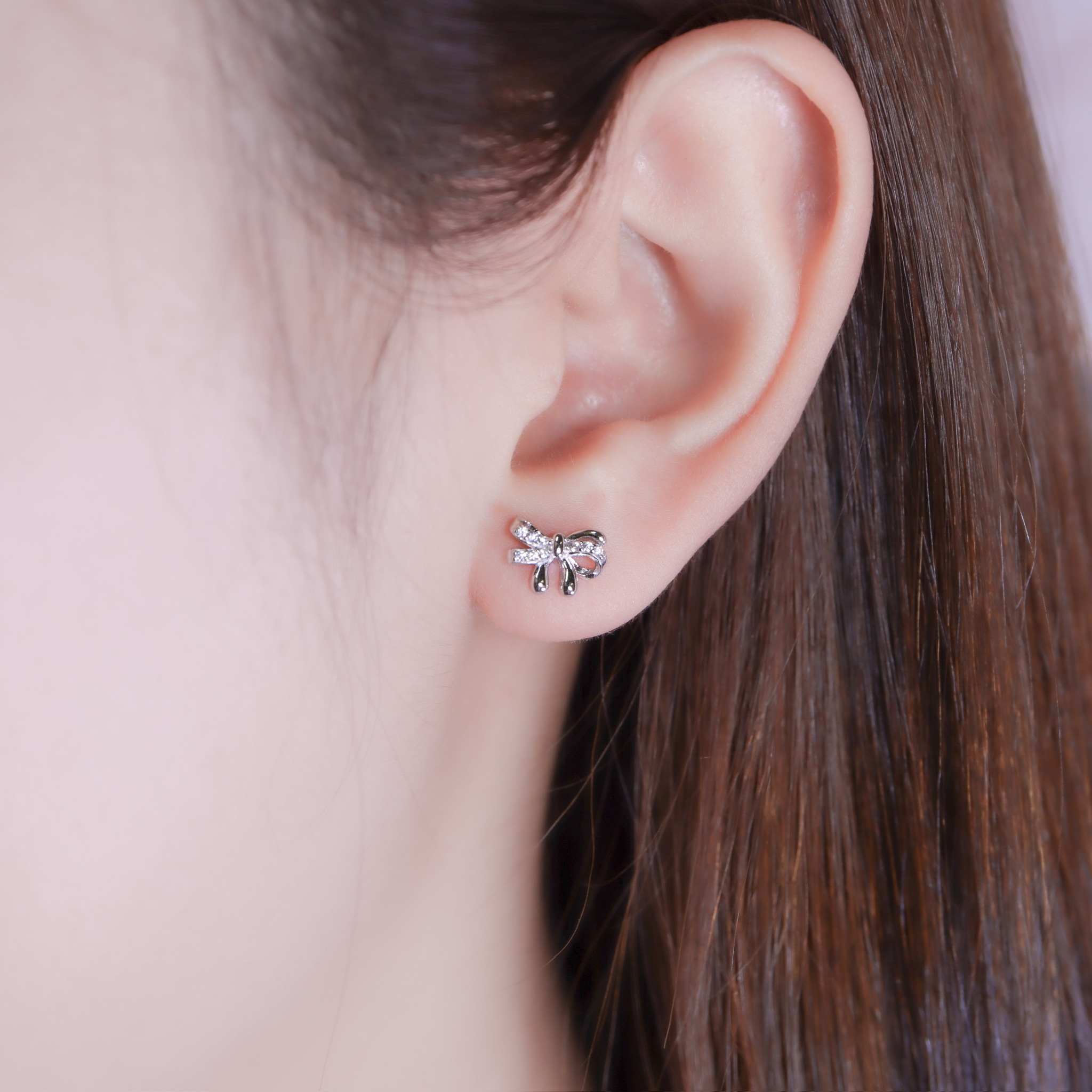 | 925純銀・白金・玫瑰金 | 極致可愛許願結耳環 (銀/玫瑰金) | EA1139 |