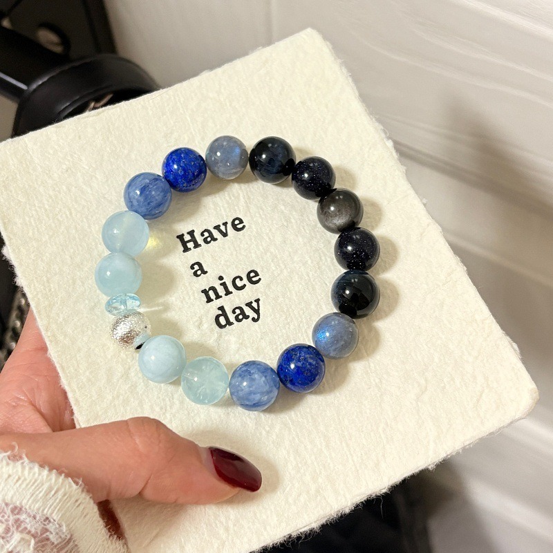 【藍陰】海藍寶x藍晶石x灰月光x藍虎眼x銀曜石x青金石