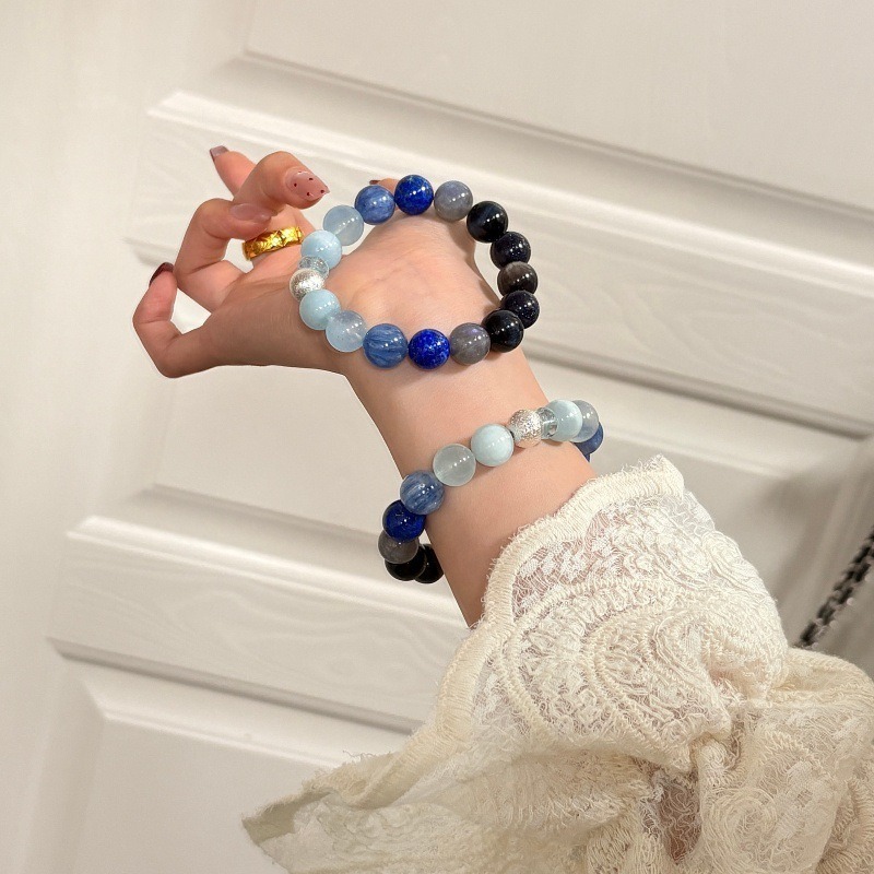 【藍陰】海藍寶x藍晶石x灰月光x藍虎眼x銀曜石x青金石