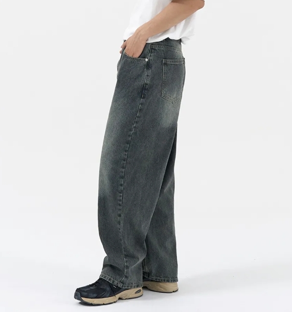 【OWN】TOFFEE 牛仔褲 水洗 刷白 寬褲 男女同款