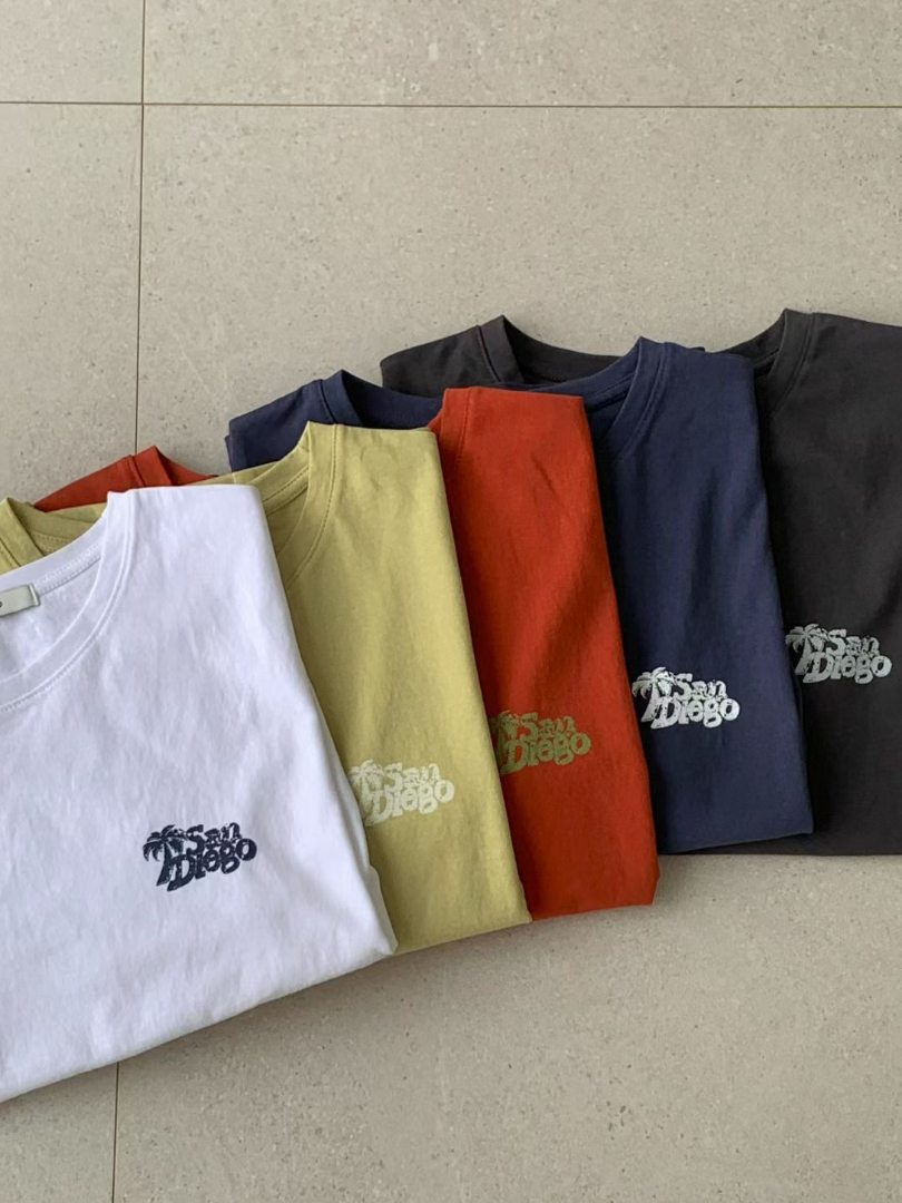 韓系簡約刺繡棉T系列｜微寬鬆顯瘦短袖T恤