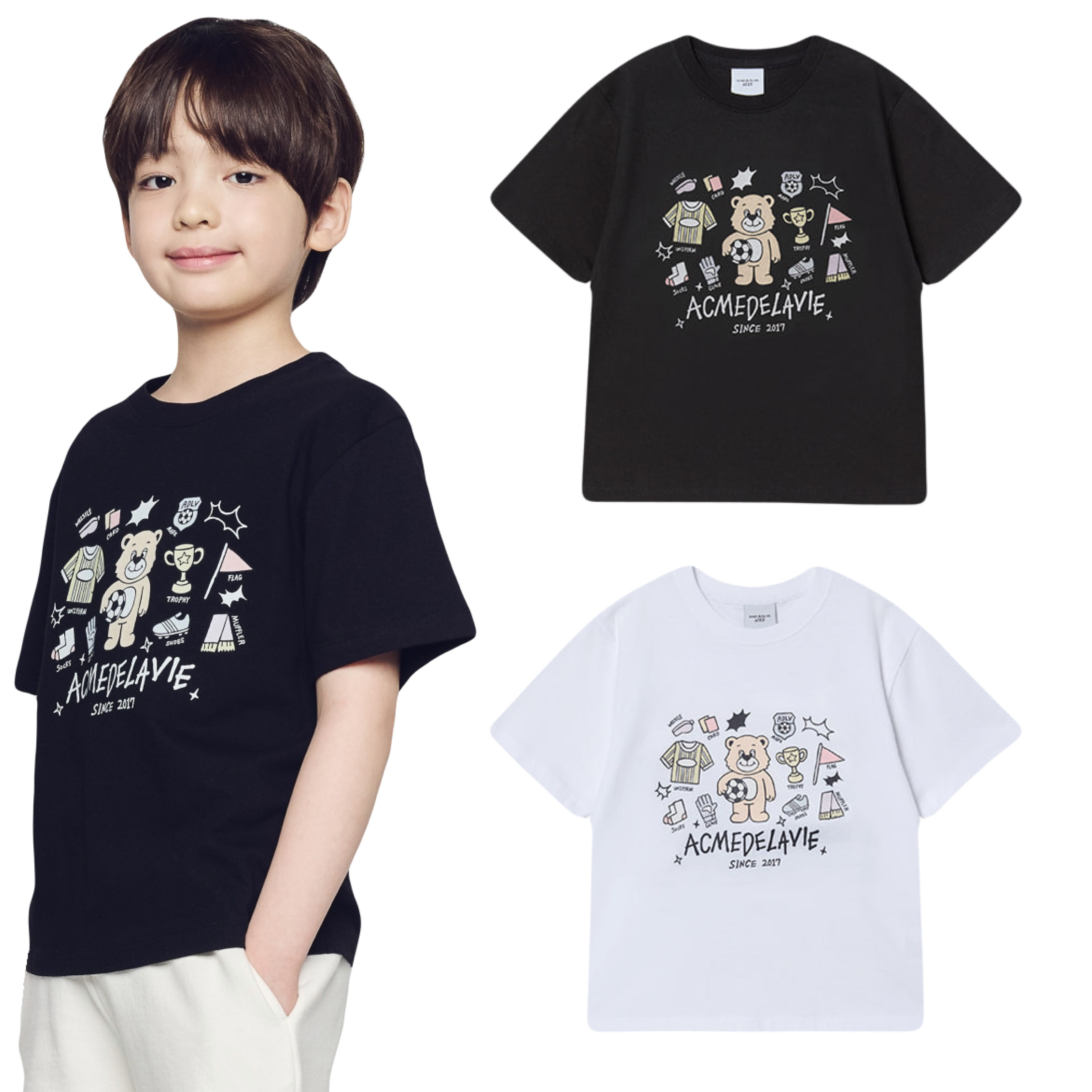 【20】ADLV KIDS SOCCER AC BEAR SHORT SLEEVE T-SHIRT (4個尺碼 / 2色選擇)
