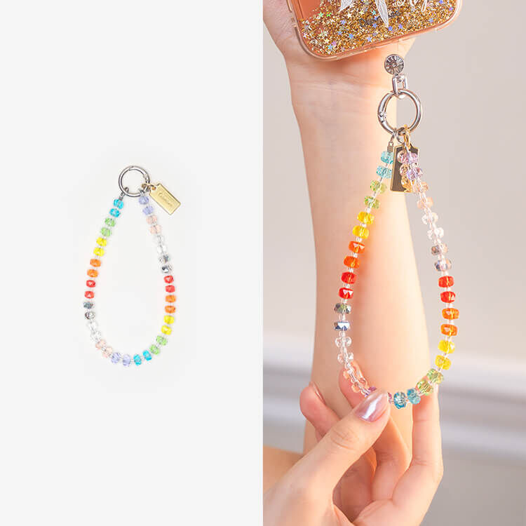 彩色冰塊 串珠手腕繩 短掛繩  串珠掛繩 手機掛繩