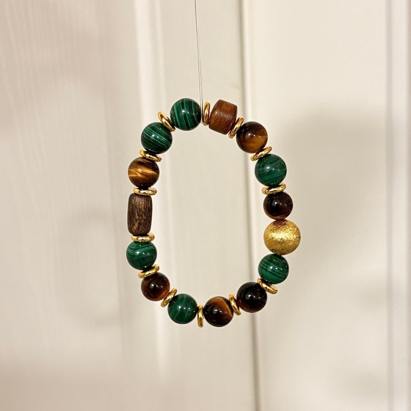 【青松】孔雀石x黃虎眼石x沉香