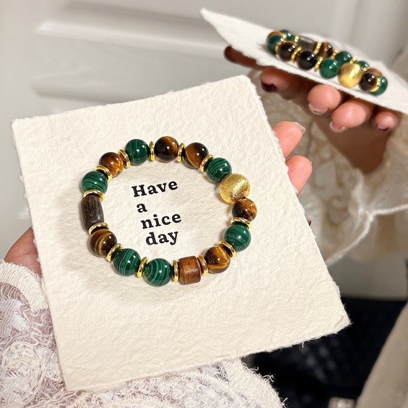 【青松】孔雀石x黃虎眼石x沉香