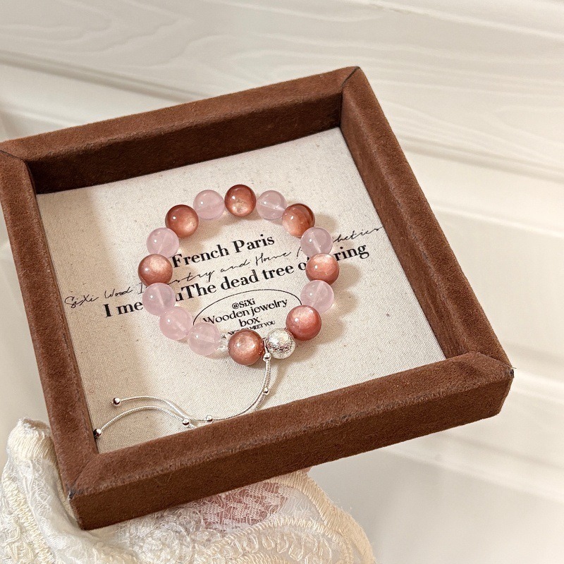 【桃粉冰露】粉鋰雲母x粉水晶桃花人緣業績手鍊