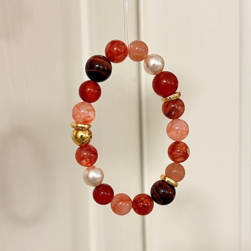 【紅漿果】紅膠花x紅瑪瑙x橙色月光石x紅虎眼