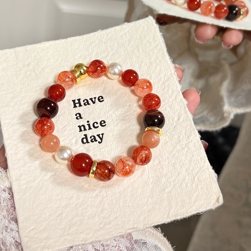 【紅漿果】紅膠花x紅瑪瑙x橙色月光石x紅虎眼