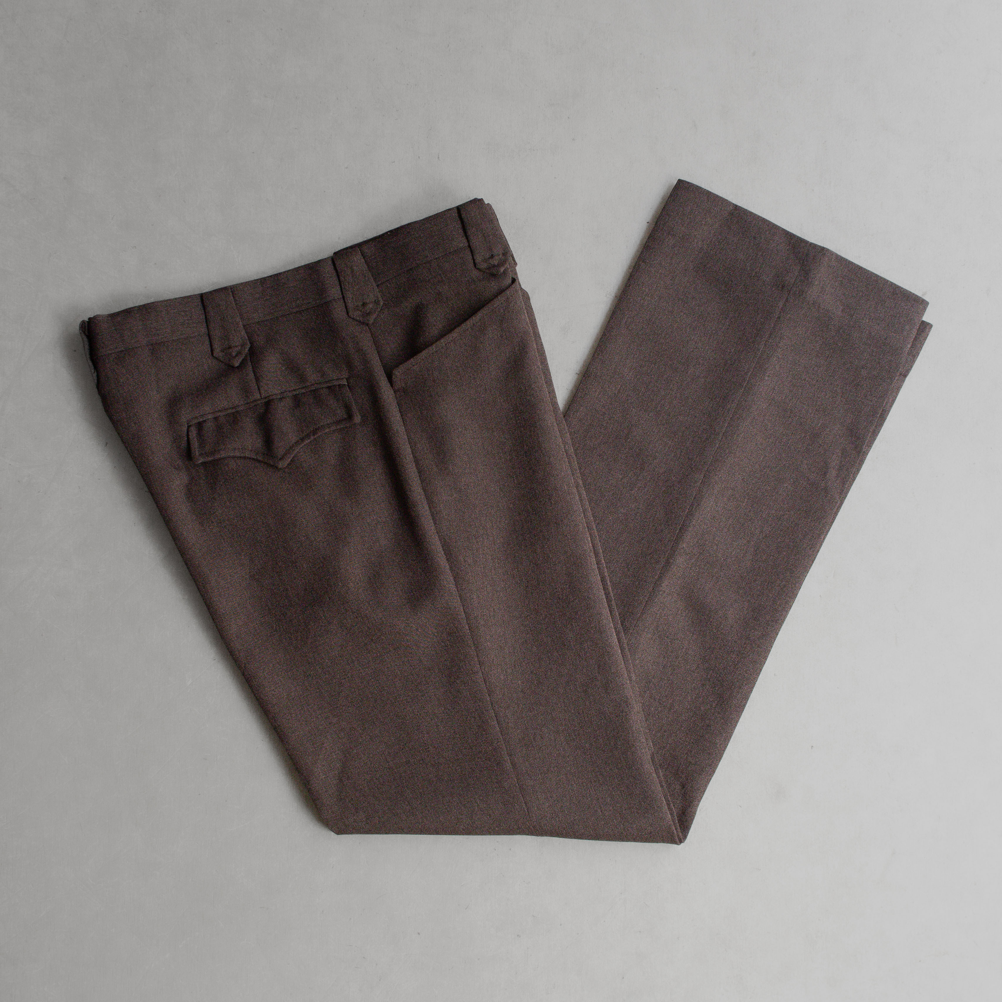 70-80S VINTAGE BELL SLACKS 美國 棕色 聚酯纖維 靴型 喇叭 西裝 長褲