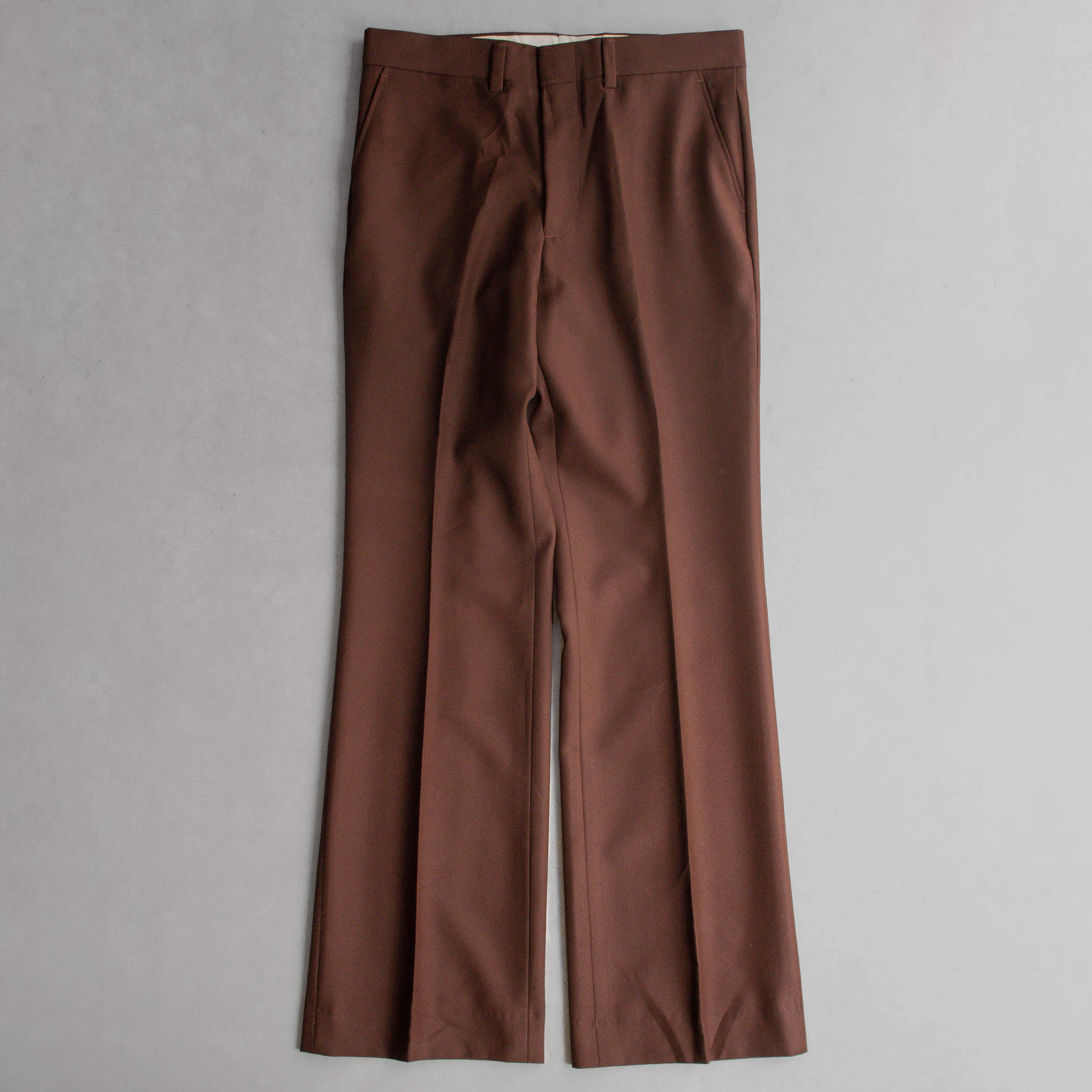 70-80S VINTAGE BELL SLACKS 美國 咖啡色 聚酯纖維 靴型 喇叭 西裝 長褲