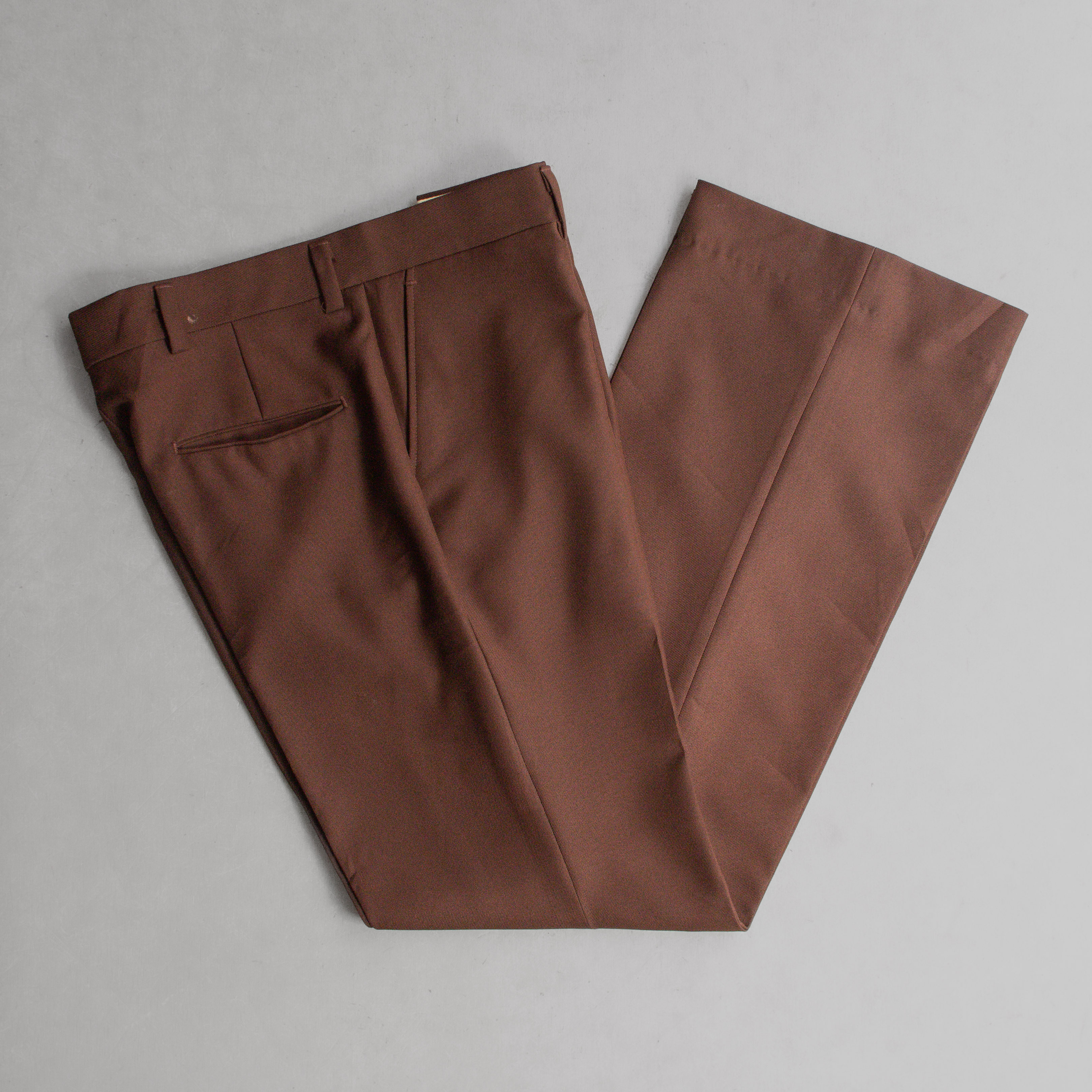 70-80S VINTAGE BELL SLACKS 美國 咖啡色 聚酯纖維 靴型 喇叭 西裝 長褲