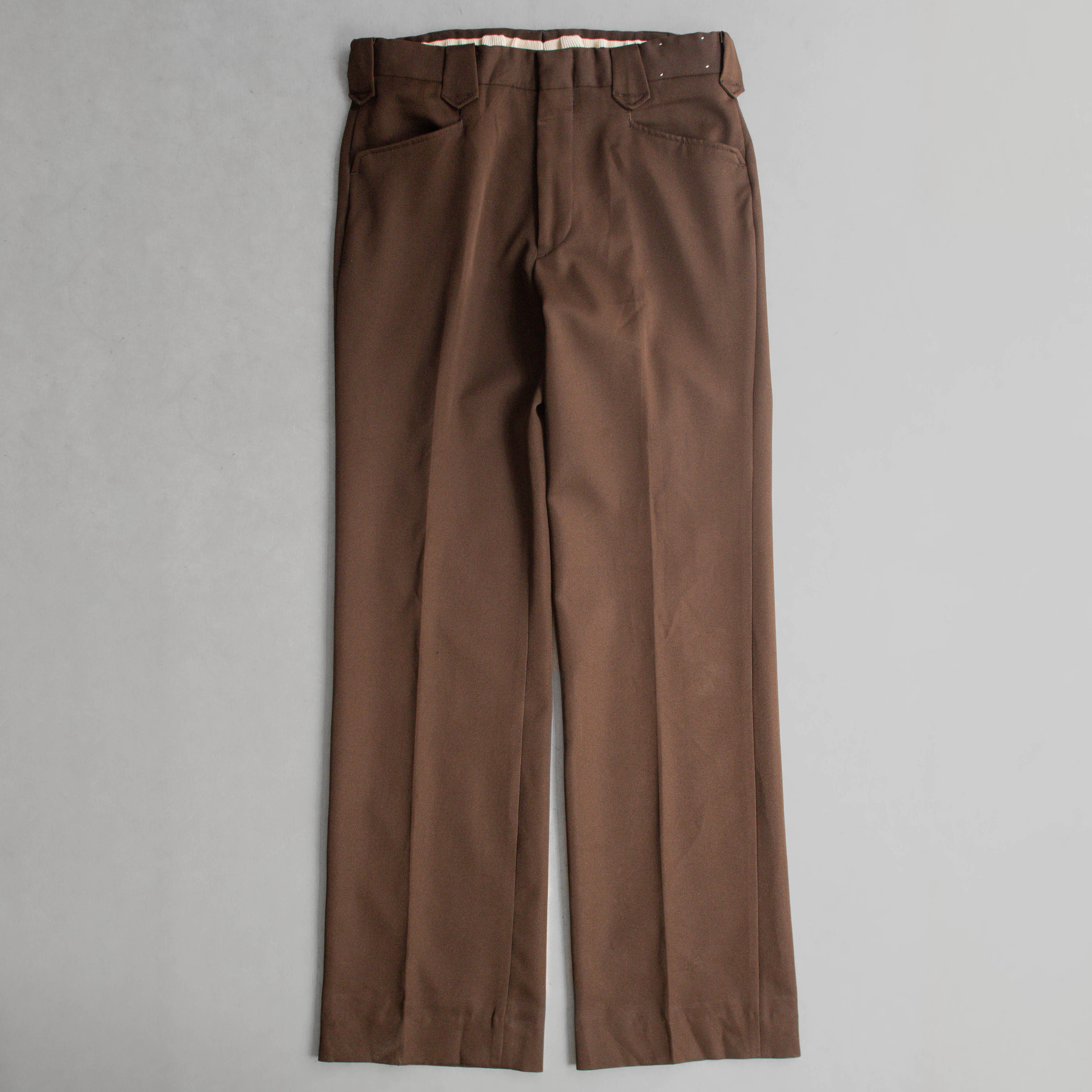 70-80S VINTAGE BELL SLACKS 台灣製 咖啡色 聚酯纖維 靴型 喇叭 西裝 長褲