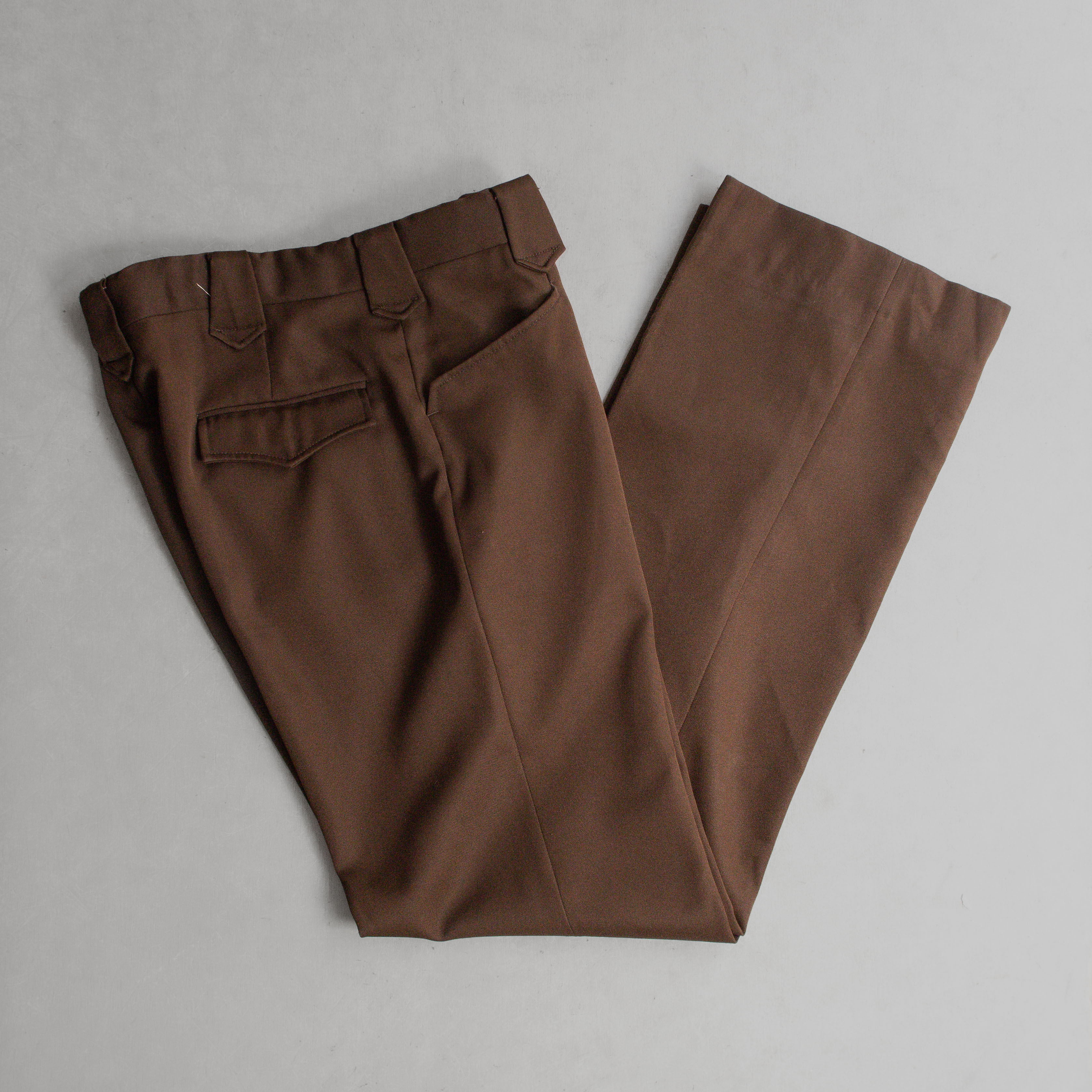 70-80S VINTAGE BELL SLACKS 台灣製 咖啡色 聚酯纖維 靴型 喇叭 西裝 長褲