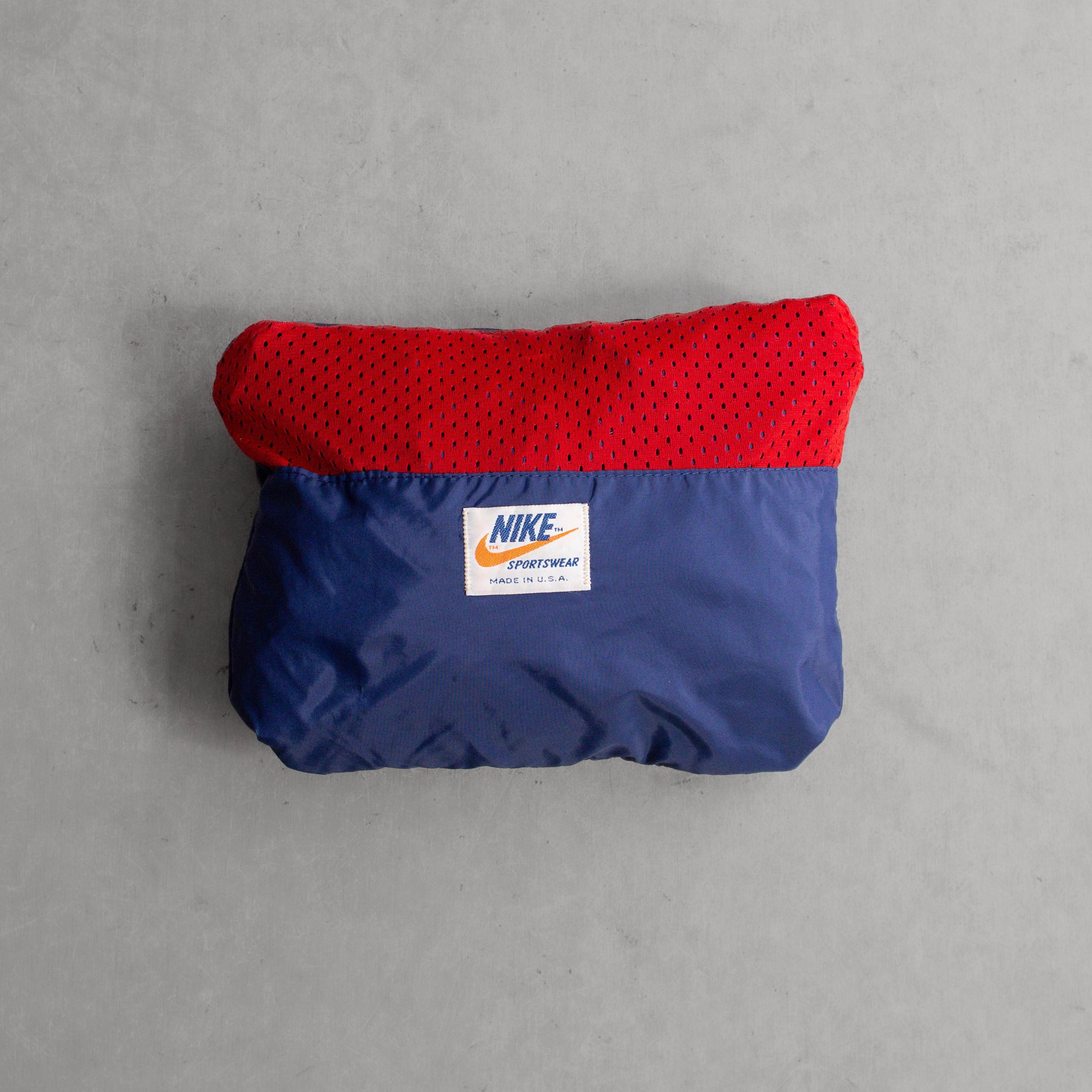 70S NIKE WINDBREAKER ANORAK 美國製 深藍 連帽 尼龍 防風 套頭外套 M