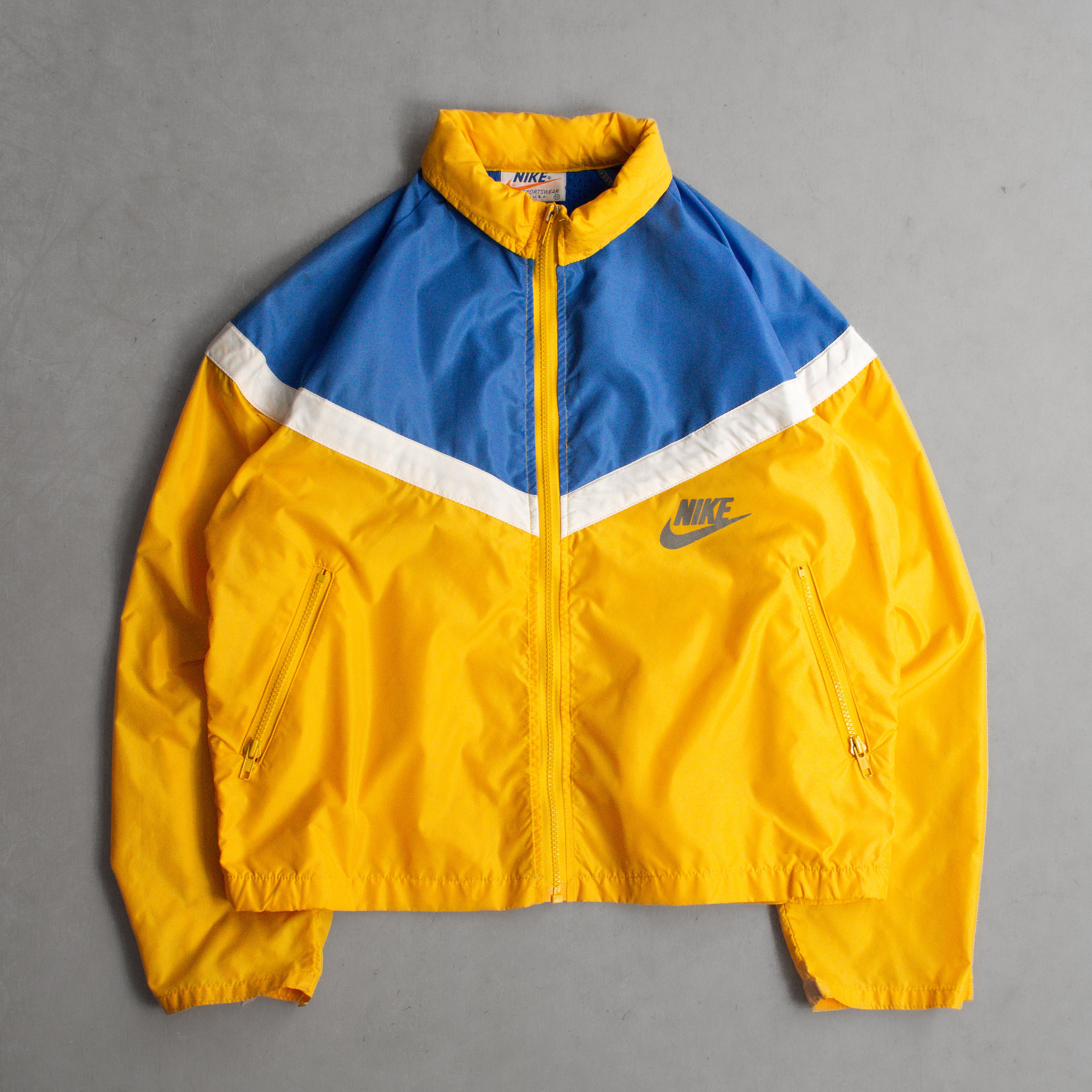 70S NIKE WINDBREAKER JACKET 美國製 黃色 連帽 尼龍 防風 外套 M