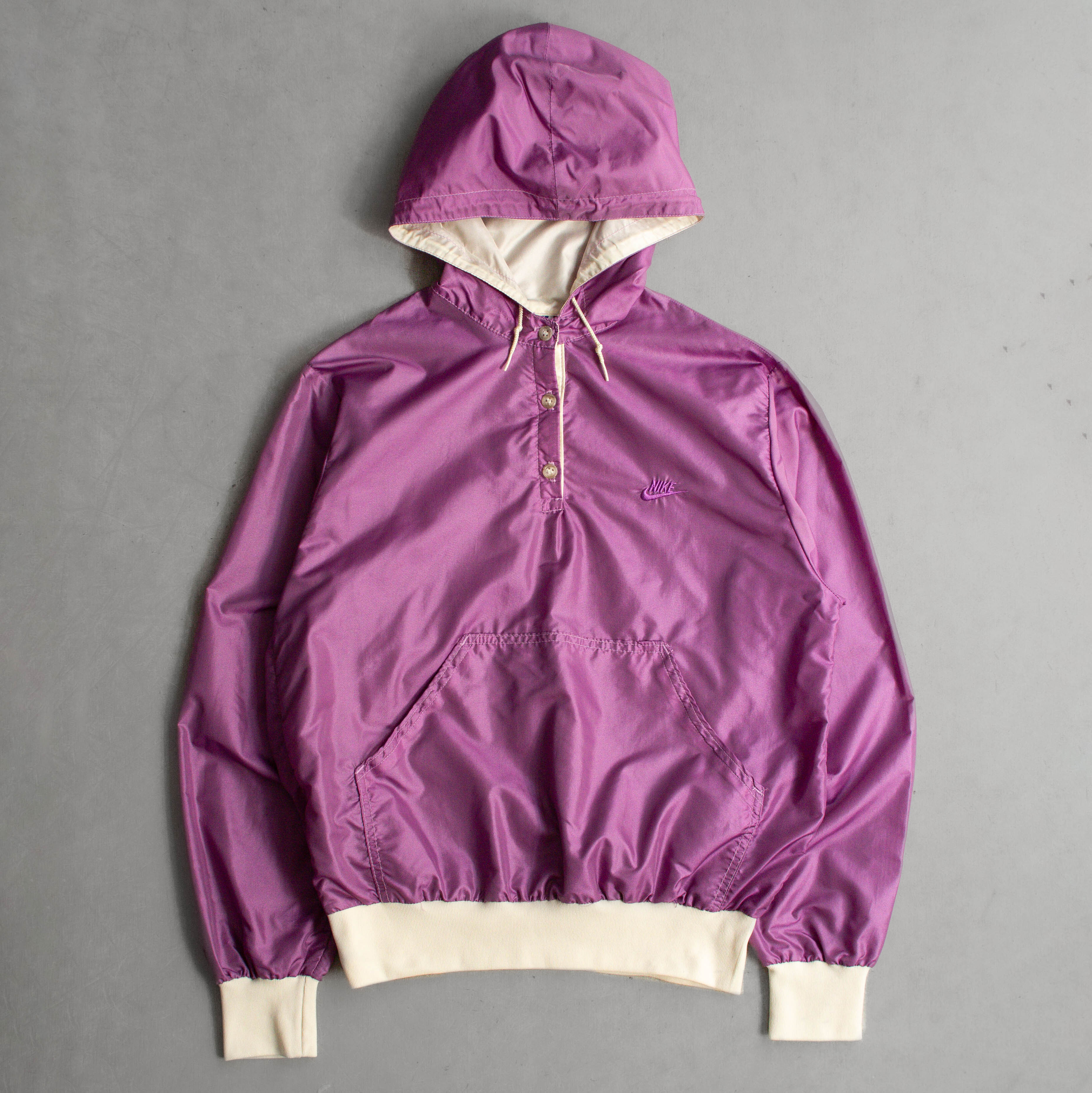 70S NIKE WINDBREAKER ANORAK 美國製 紫色 連帽 尼龍 防風 套頭外套 M