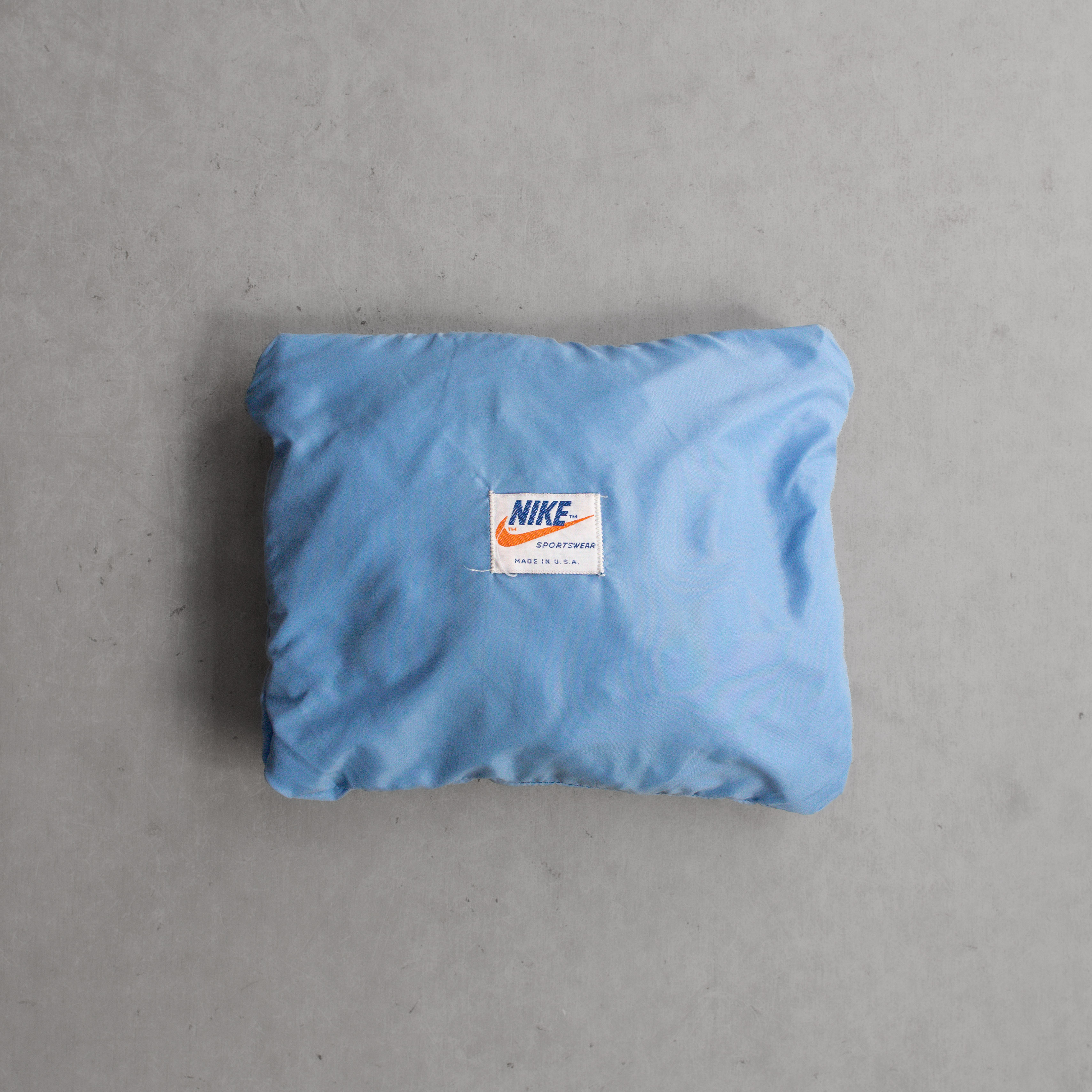 80S NIKE WINDBREAKER PULLOVER 美國製 藍色 可收納 尼龍 防風 套頭上衣 L