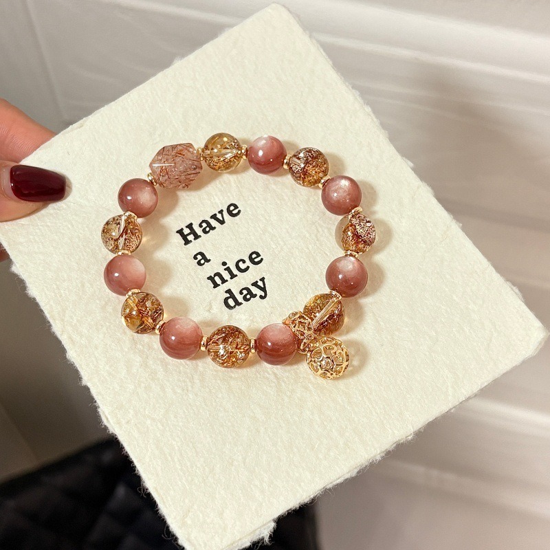 【玫瑰騎士】紫鋰雲母x金箔膠花x黑金超七