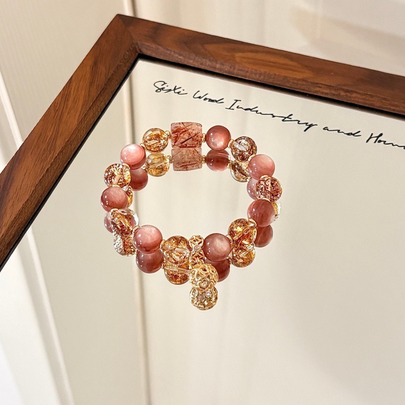 【玫瑰騎士】紫鋰雲母x金箔膠花x黑金超七