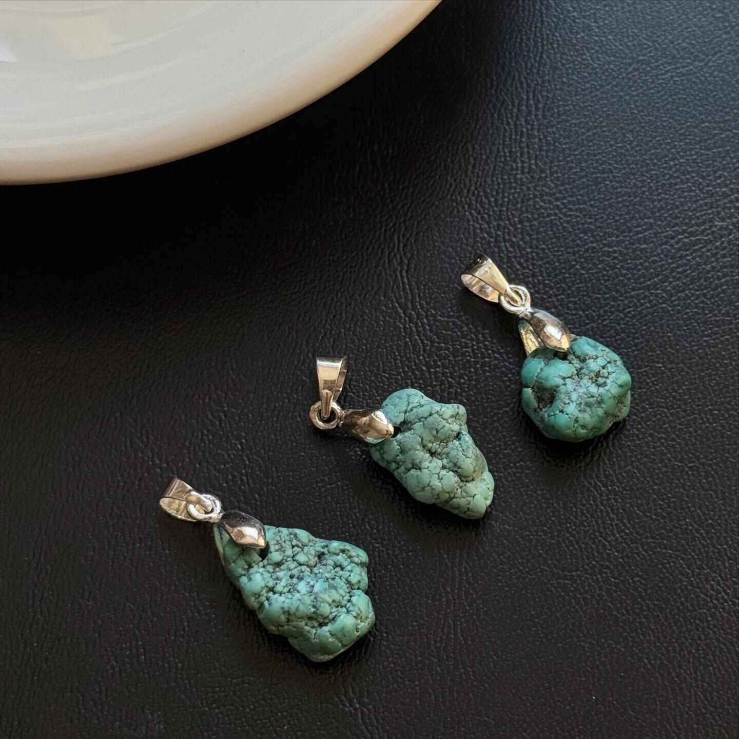 [原石] 亞利桑那綠松石 925銀項鏈吊墜