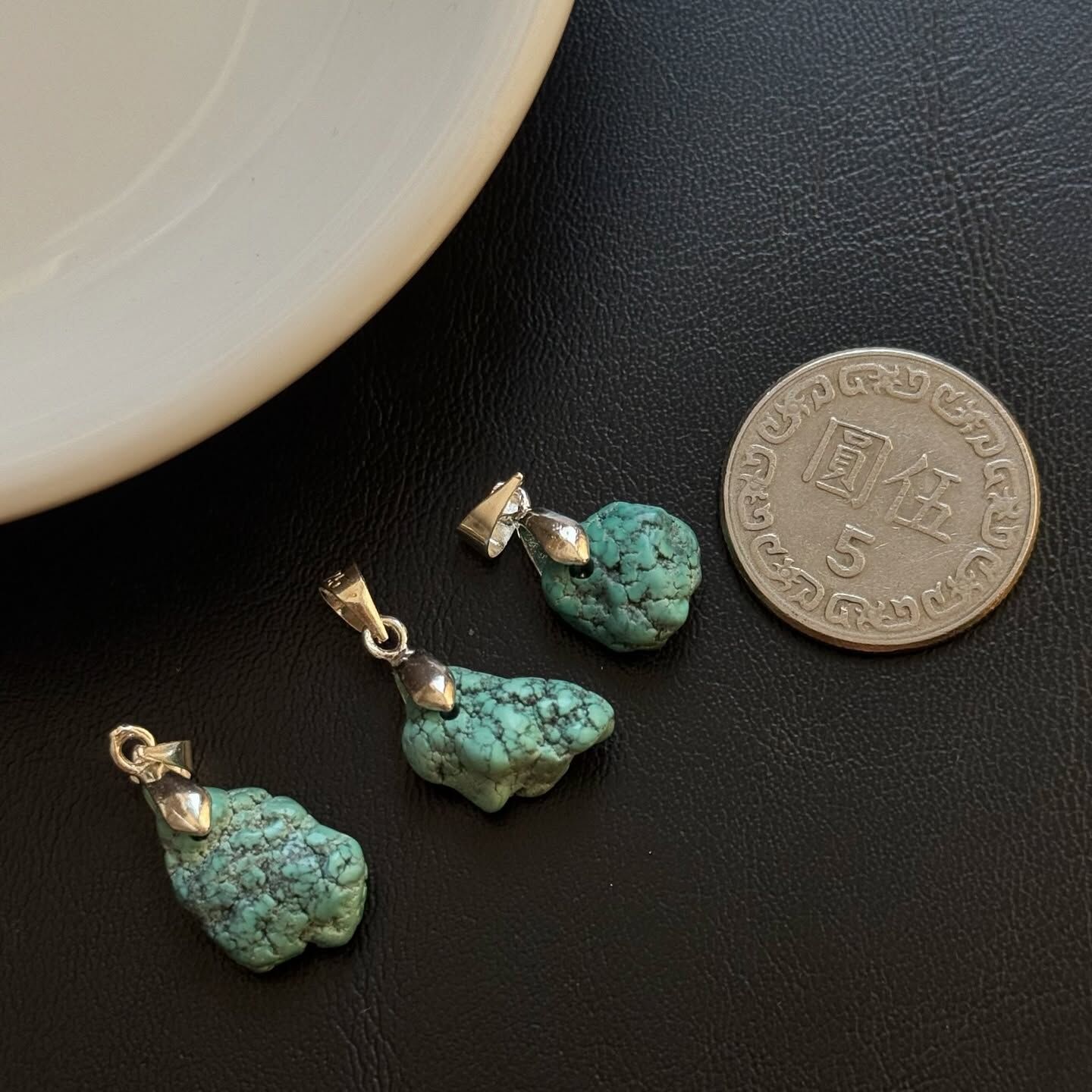 [原石] 亞利桑那綠松石 925銀項鏈吊墜