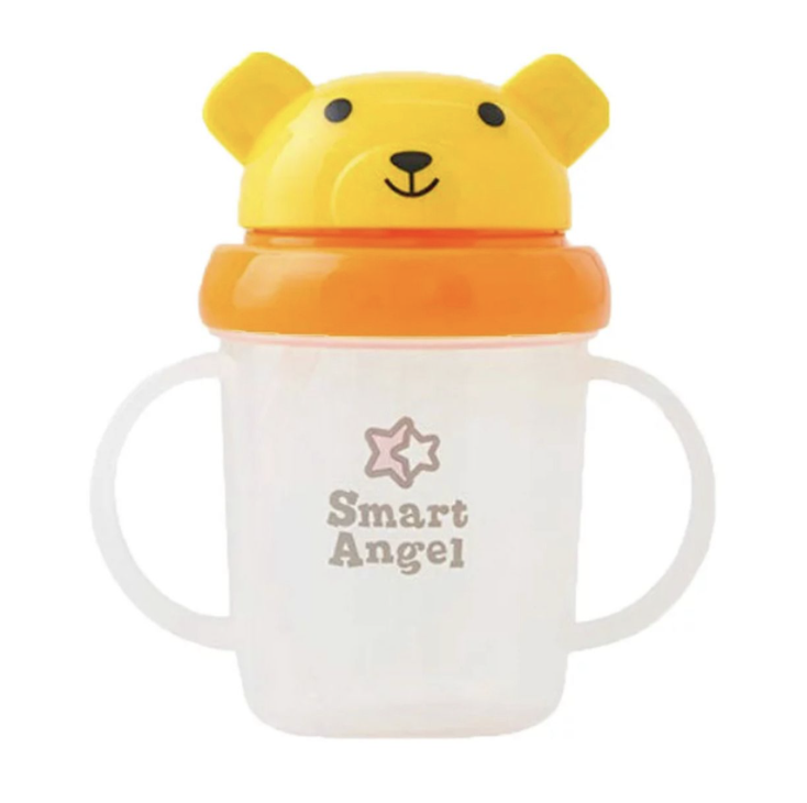Smart Angel  小熊滑蓋吸管杯 200ml 黃色