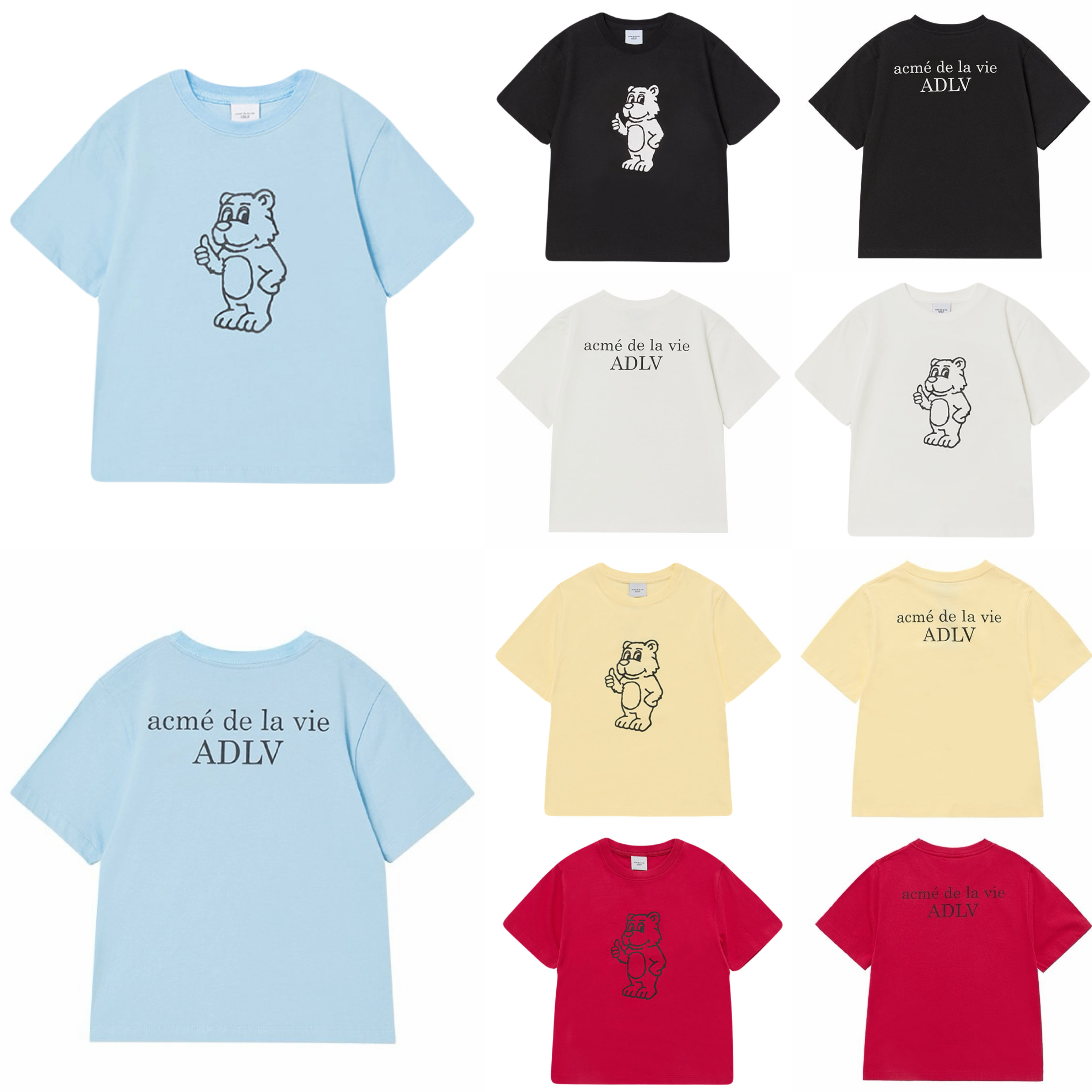 【21】ADLV KIDS BASIC AC BEAR SHORT SLEEVE T-SHIRT (4個尺碼 / 5色選擇)