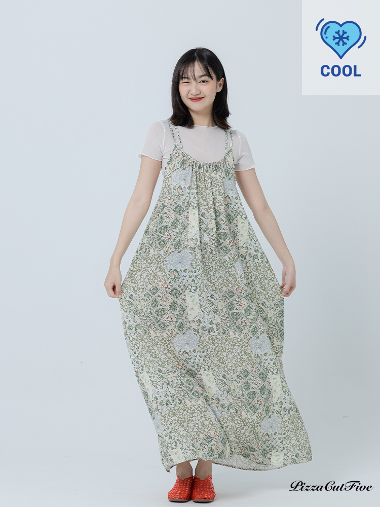 [兩件1580｜涼感洋裝]復古小花圖騰渡假洋裝 PizzaCutFive PCF262487079